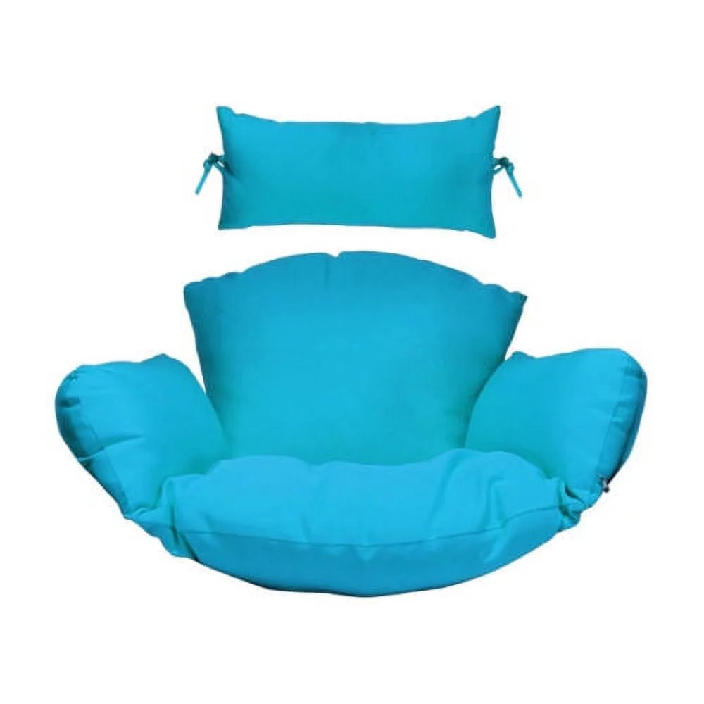 Island Gale® Hanging Chair Deep Seat Cushion Set Included Headrest and Armrest - Outdoor Porch Backyard Patio Hammock Swing Furniture Replacement Cushions (Blue)