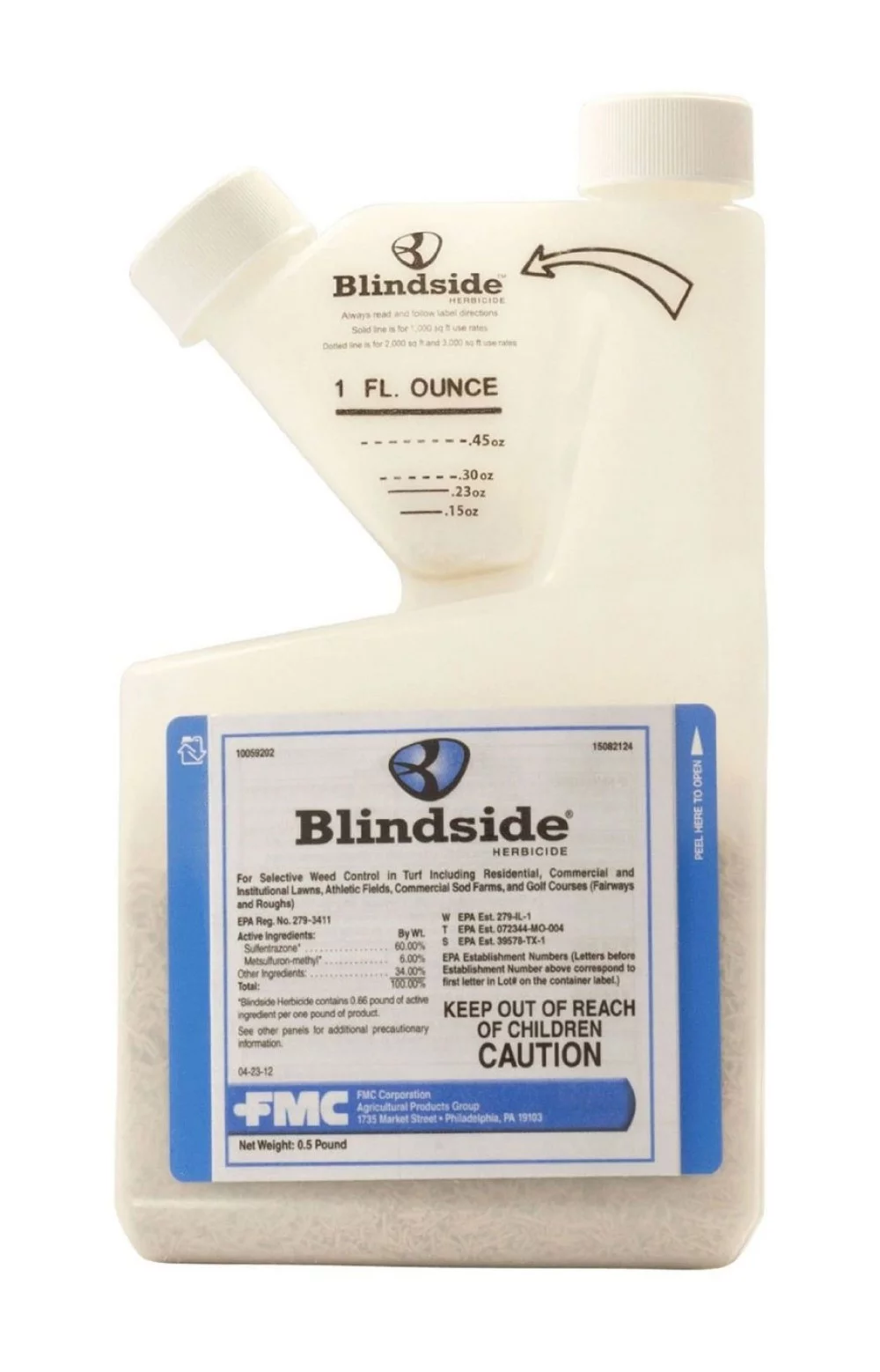 Blindside Dual-Action Post-Emergent Herbicide - Controls Broadleaf Weed and Sedges - 0.5 lb Bottle by FMC