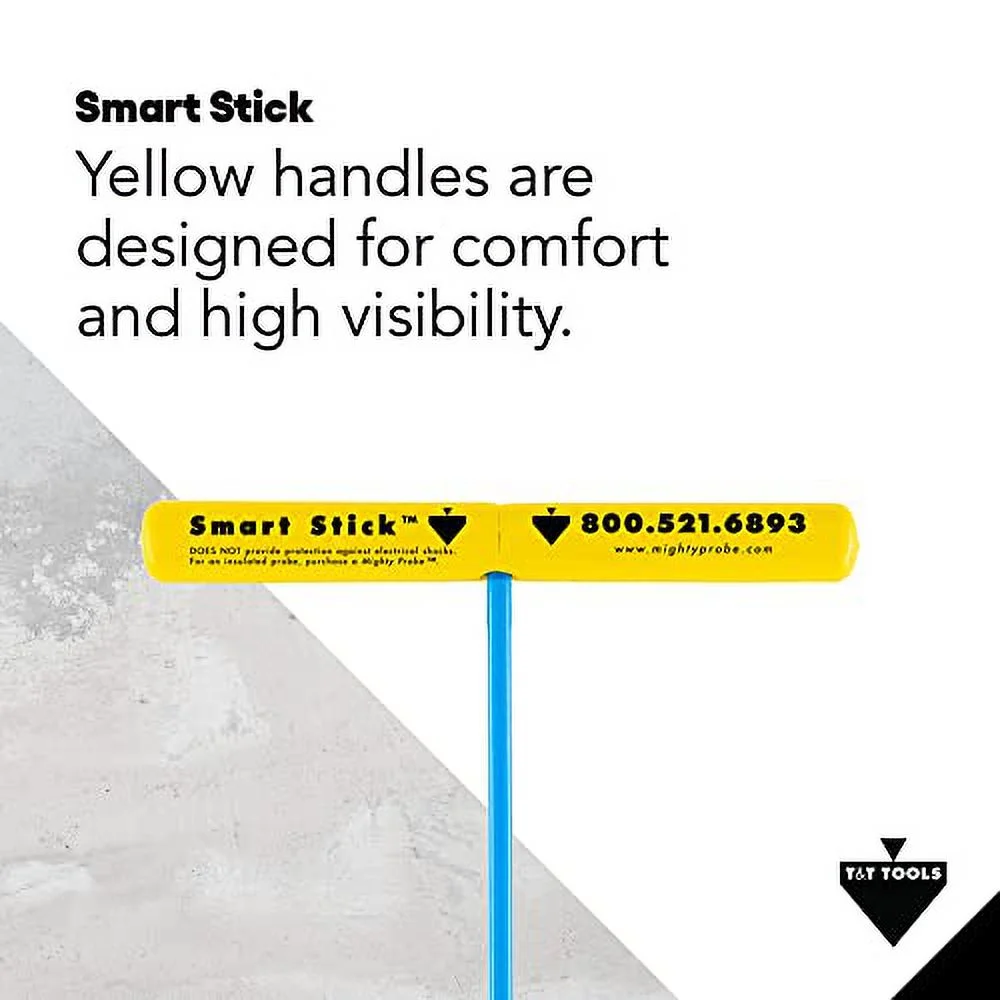 T&T Tools Smart Stick Metal Soil Probe - T-Handle Probing Rod, Steel Rods, 48-Inch Long Metal Rod w/ 7/16