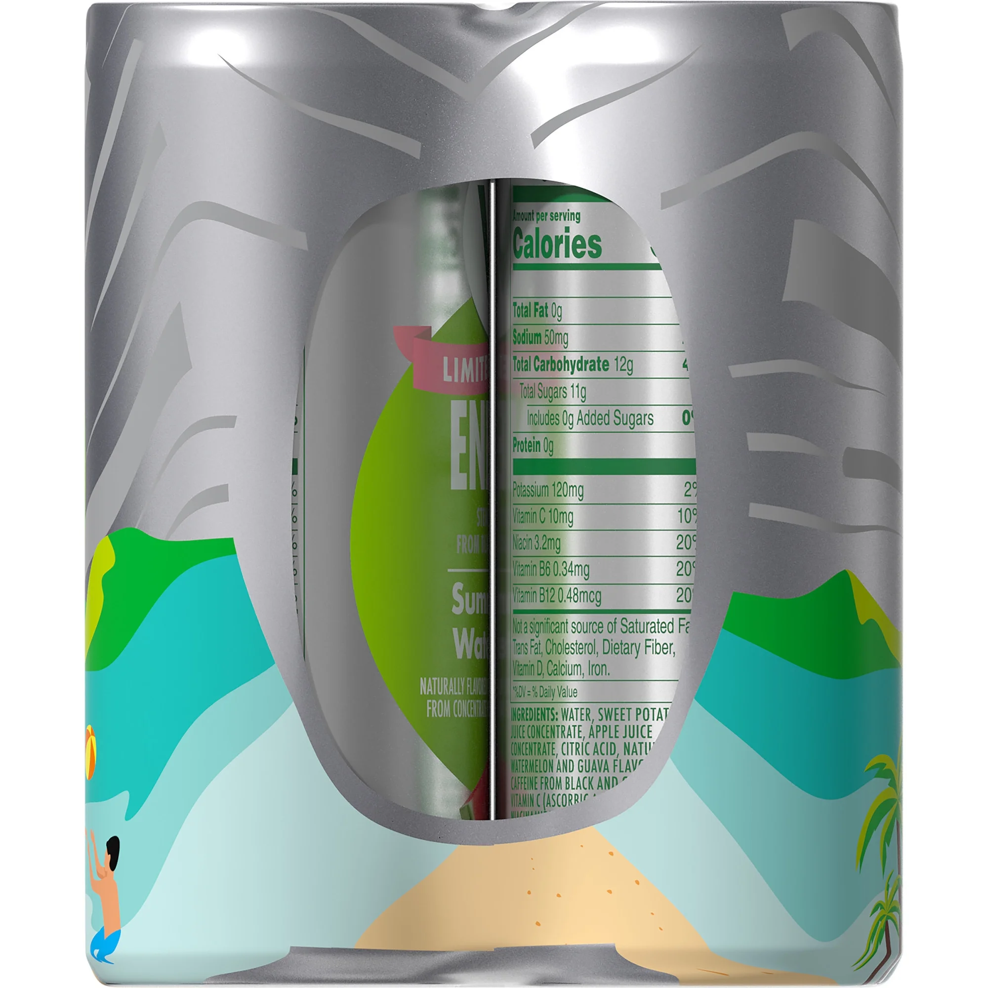 V8 +Energy Limited Edition Summertime Watermelon Juice Energy Drink, 8 fl oz Can, 6 Count