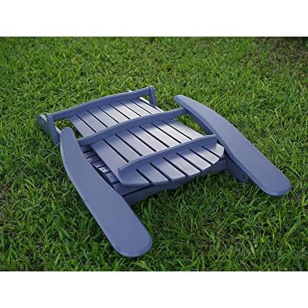 Products Real Acacia Hardwood Flat Folding Adirondack Patio Chair With Tall Backrest, Curved Seat,  Wide Armrests, Gray