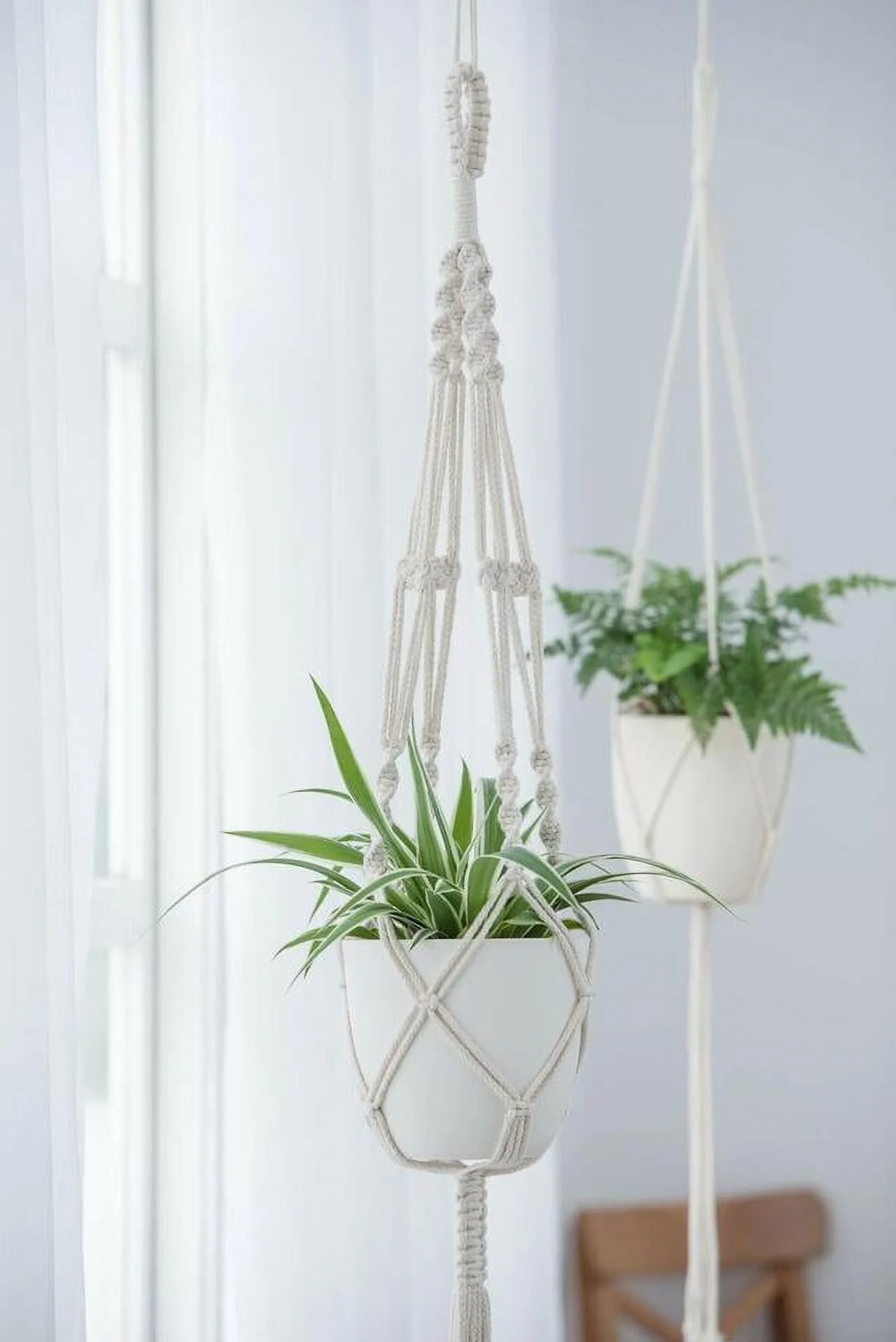 2 Pack Plant Hanger Flower Pot Plant Holder Large 4 Legs Macrame Jute 41 Inch