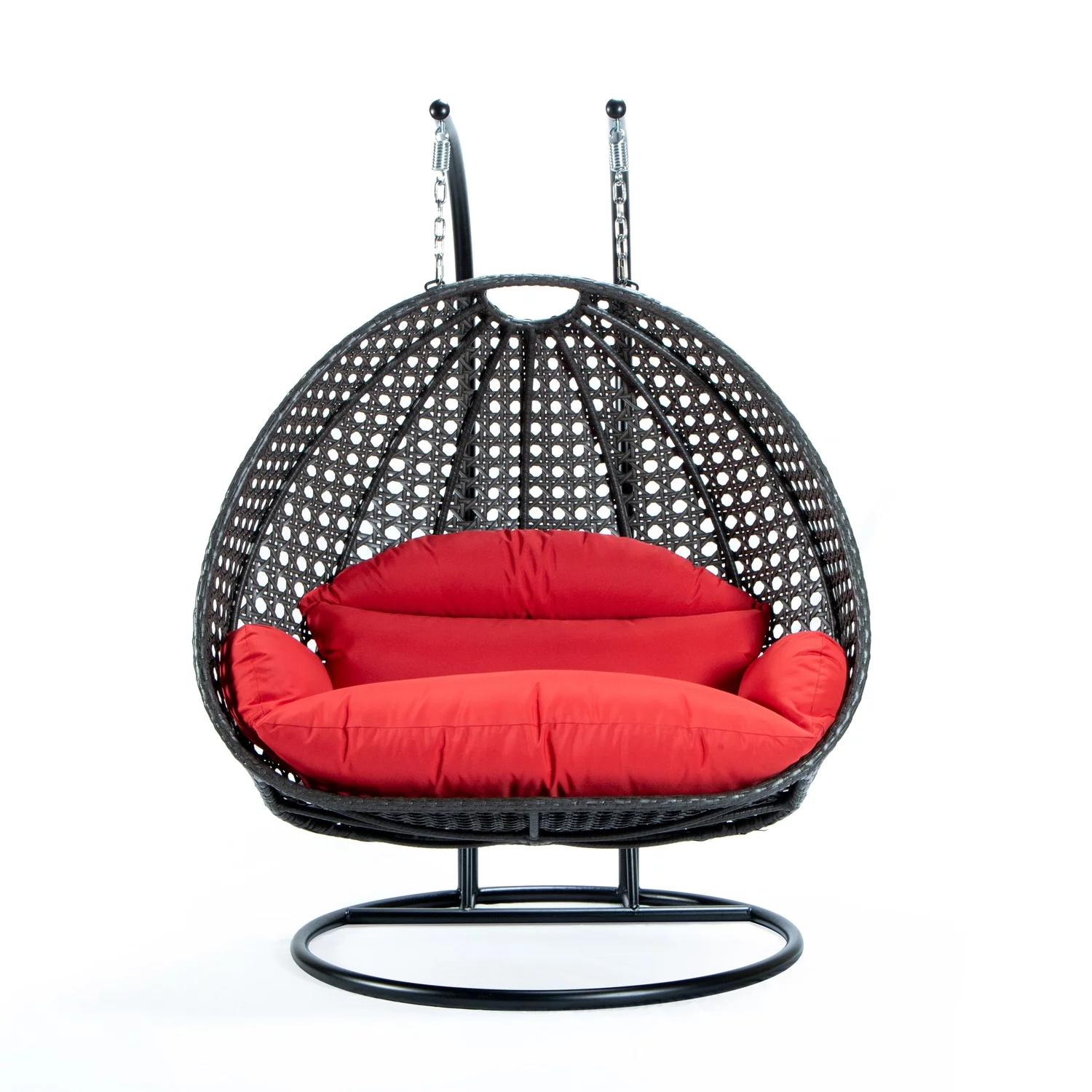 Maykoosh Beachy Beauty Wicker Hanging 2 person Egg Swing Chair,Red