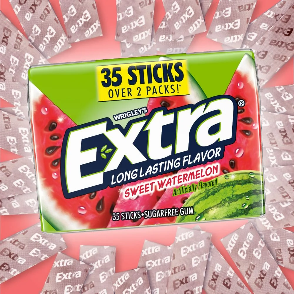 EXTRA Gum SWEET WATERMELON Sugar Free Chewing Gum Mega Pack, 35 Stick (Pack of 6)