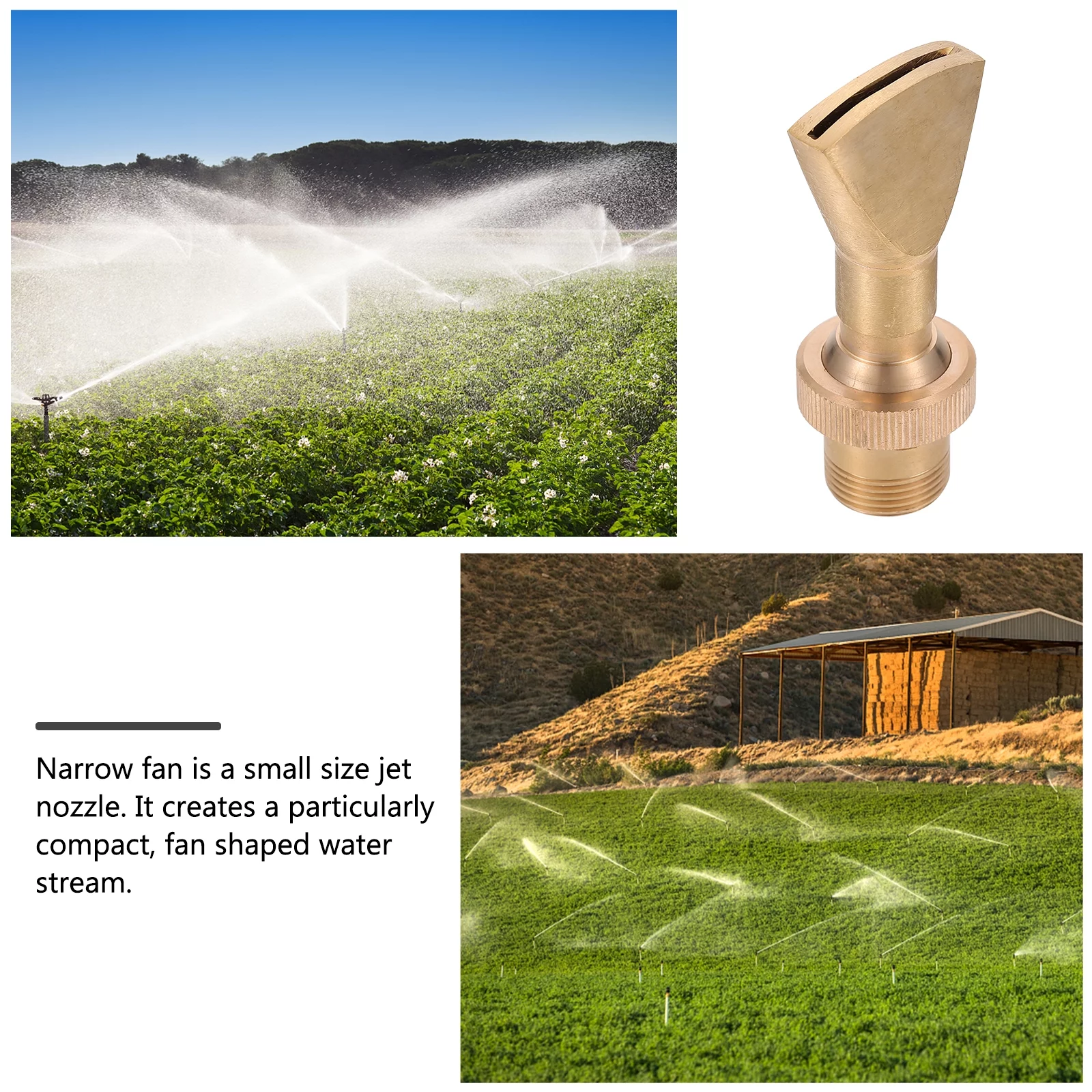 Gongxipen Water Fountain Nozzle Spray 1/2 Inch 3/4 Inch Brass Fan Shaped Pond Sprinkler
