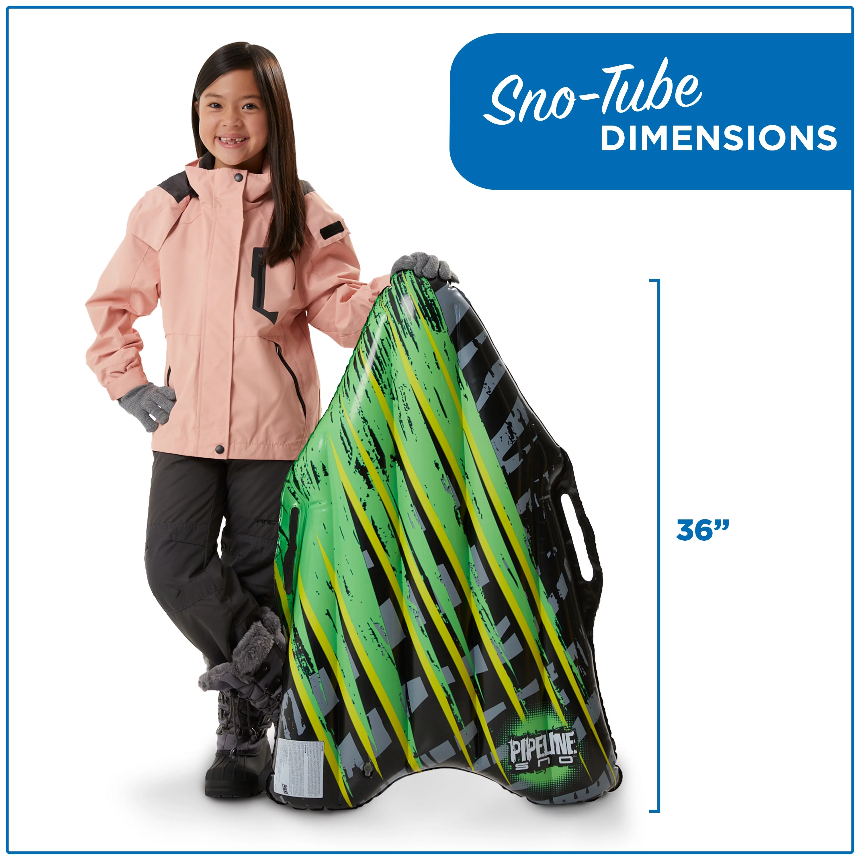 Pipeline Sno 36 in. Inflatable PVC Lazer Arrow Sled, Crack and Cold Resistant, PVC Material