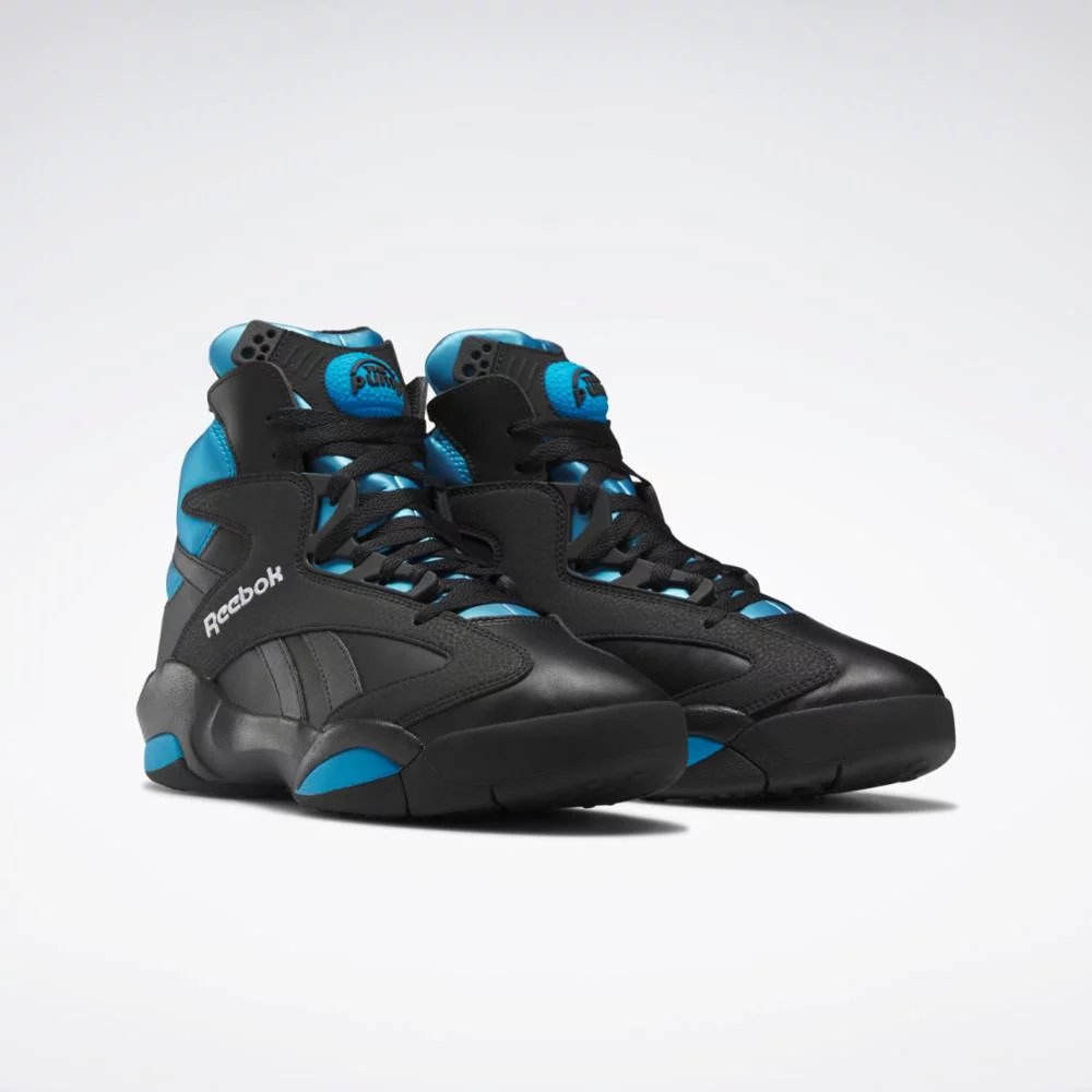 Reebok Shaq Attaq HR0499 Mens Black Azur Leather Basketball Sneaker Shoes NR6486 (9.5)