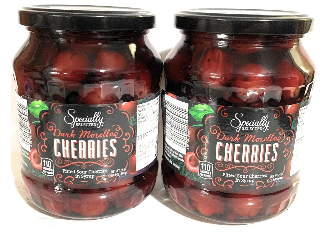 Specially Selected Dark Morello Pitted Sour Cherries, Large 24 oz Jars, (2) Pack