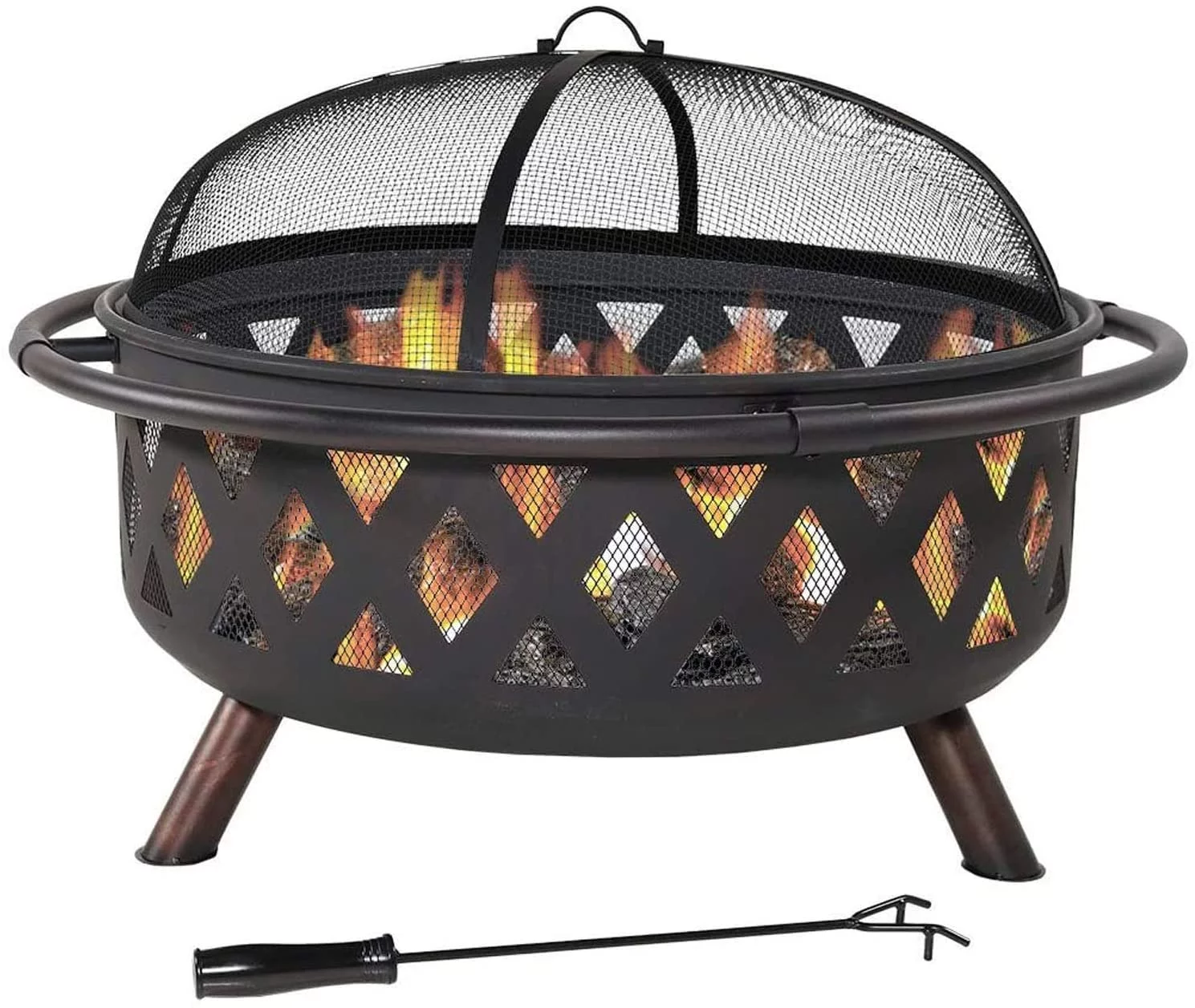 Zoey Sturdy Moveable Black Metal Wood Burning Pit And Fire Pit For Backyard Parties