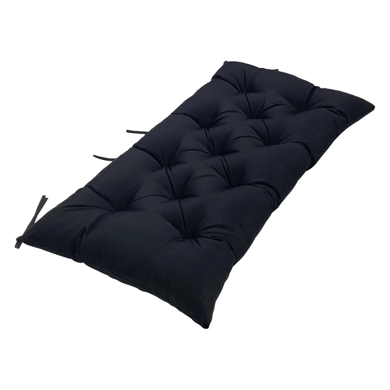 oshhnii Garden Bench Pad with Ties for Wicker Settee Porch Rockers Outdoor Furniture Black