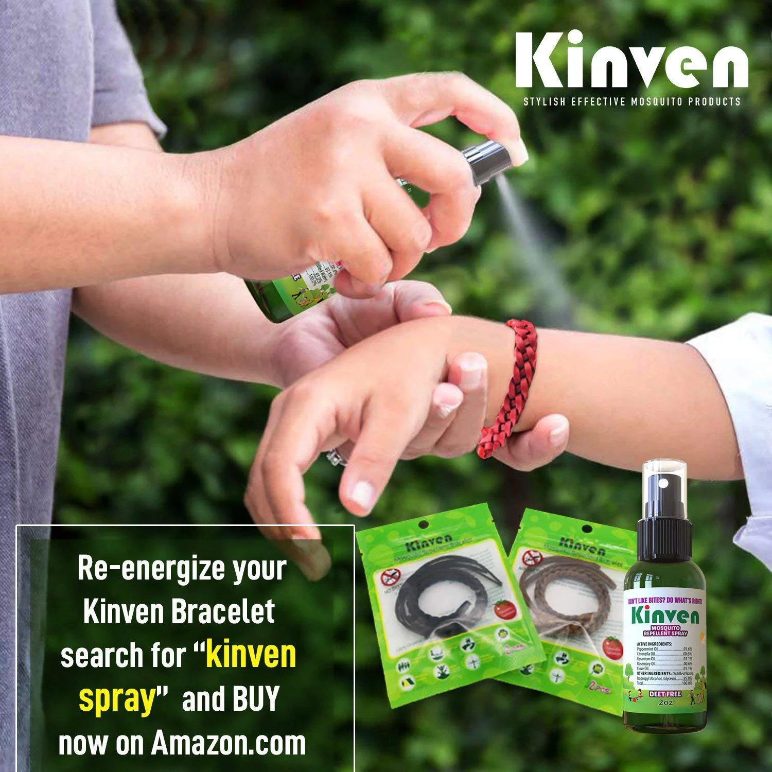 Kinven Anti Mosquito Repellant Bundle - Mosquito Repellent Spray 4oz (2 Bottles)