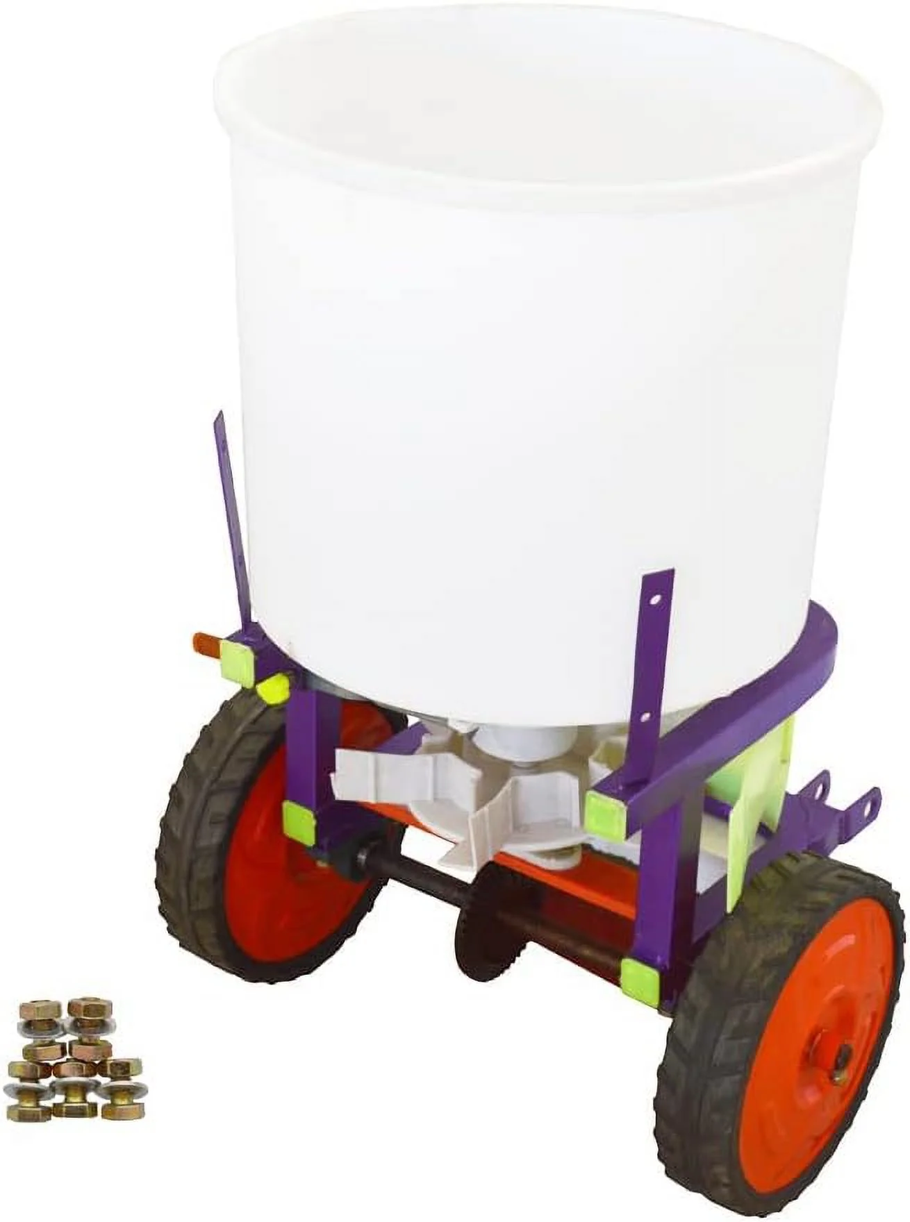 EQCOTWEA Fertilizer Spreader Broadcast Spreader Keeper Tow-Behind Rear Wheel 220LB