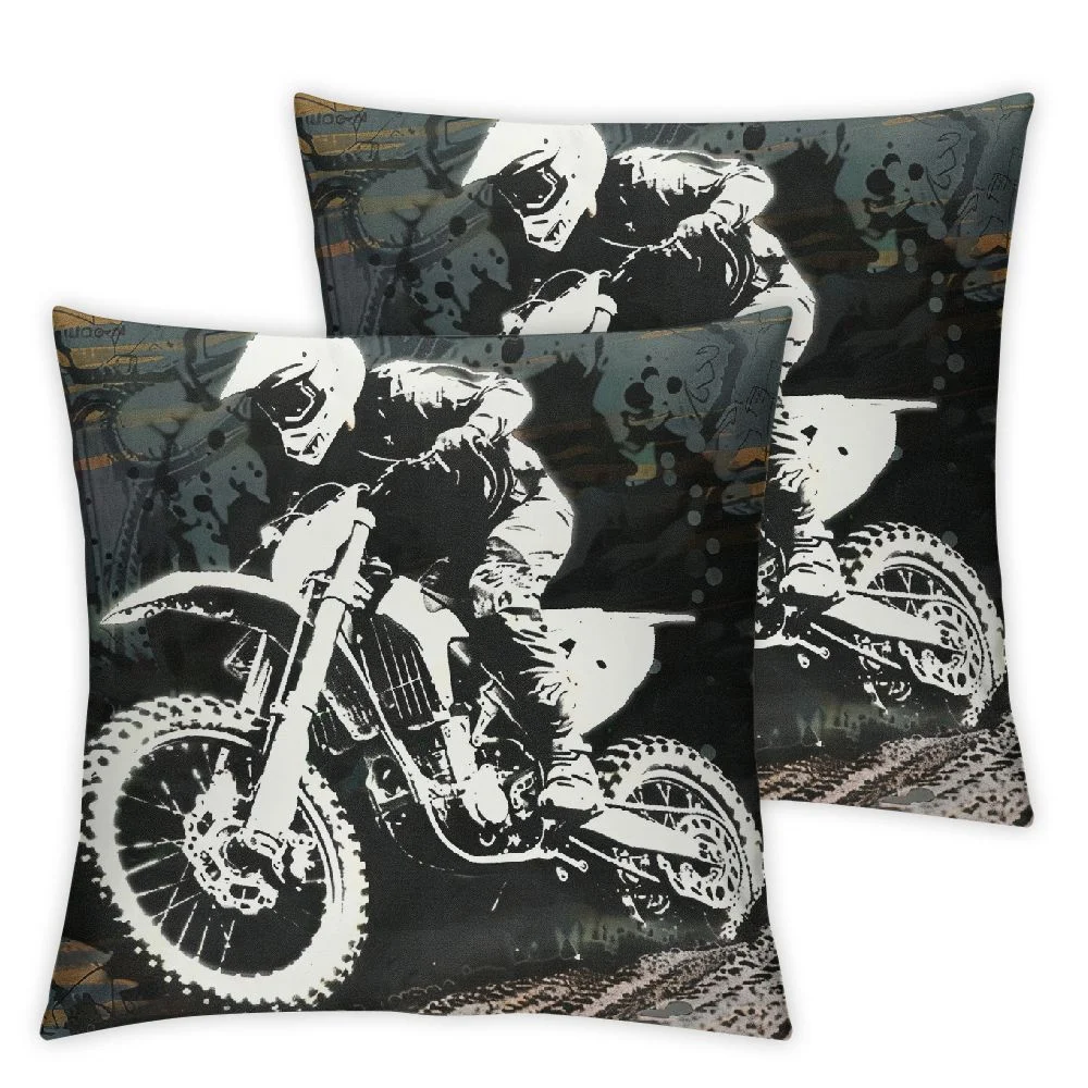 Xlo0ole Print Cushion Cover Black and White Boys Birthday Gifts Throw Pillow Cover for Outdoors Chair Office Cushion Case for Bedroom Car Party Couch White