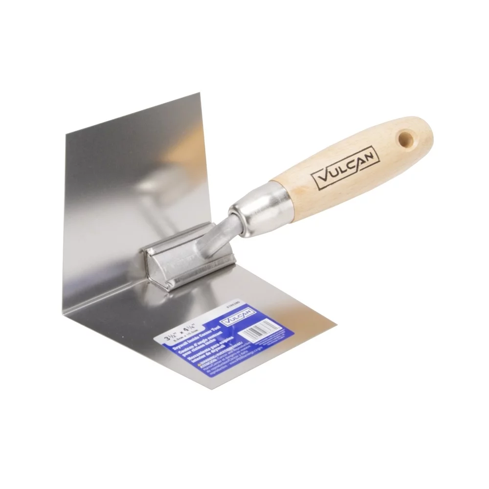 Vulcan 164603L Inside Corner Trowel, Flexible, Wide Blade, Comfort Grip Handle, Hardwood Handle
