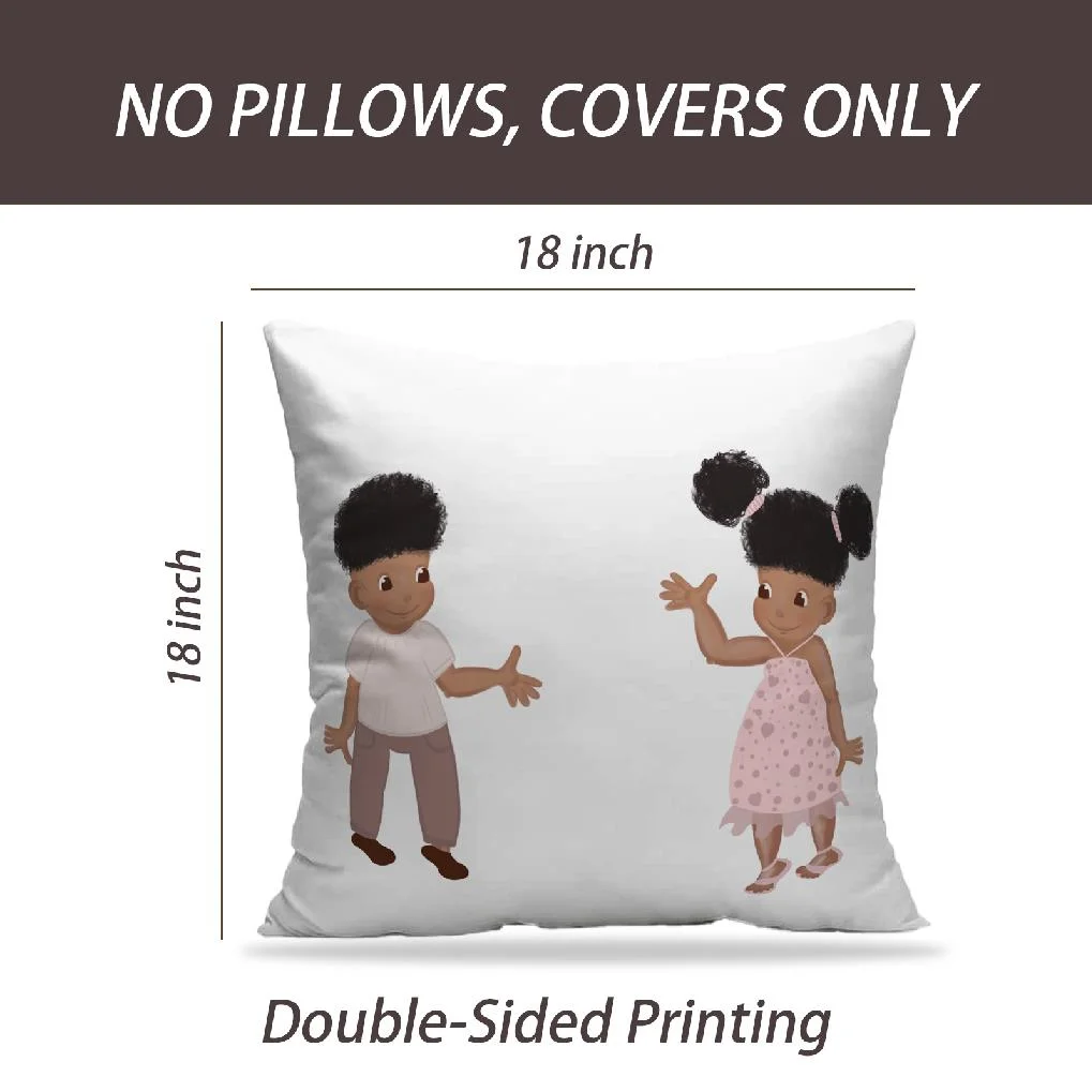 LALILO Throw Pillow Covers Afro American Baby Boy Girl Talking Cushion Cover 18