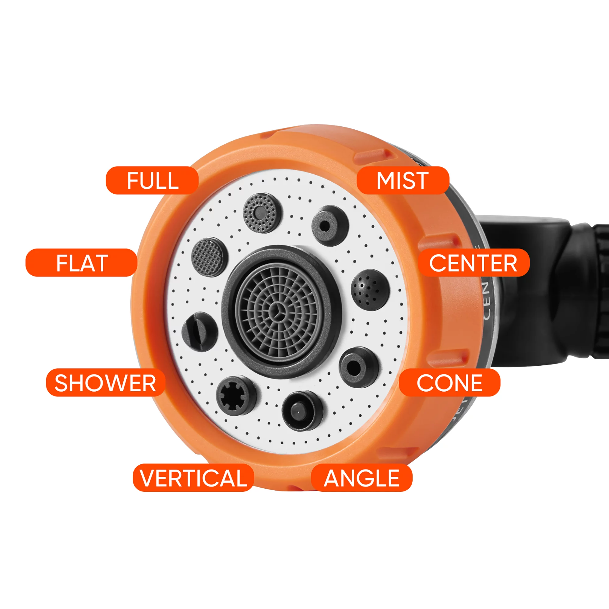 KelaJuan Garden Watering Wand, 180 Degrees Rotating Head 10 Patterns Long Hose Nozzle Sprayer