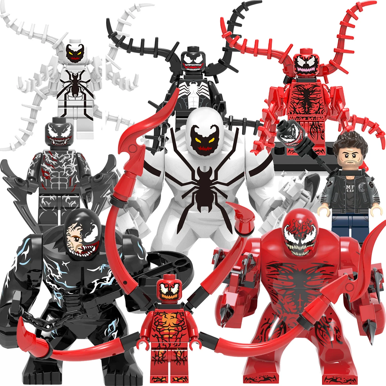 9 Pcs Birthday Cake Topper Action Figures Toy PlaySet Collectible Toy Figure Kit Building Block figures Battle Building Anime Collectible Set Movies Fans Toy