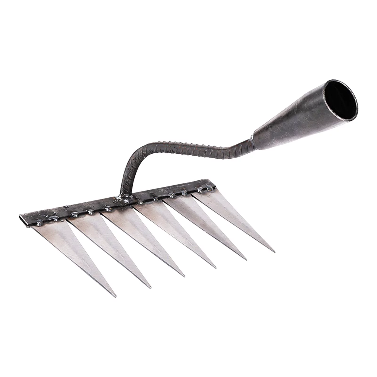 Garden Rake Garden Weeding Rake Rust Resistant Heavy Duty Agricultural Cultivator Rake Sharp Tines Rake for Farm Yard Garden Planting Lawn with 6 Tines