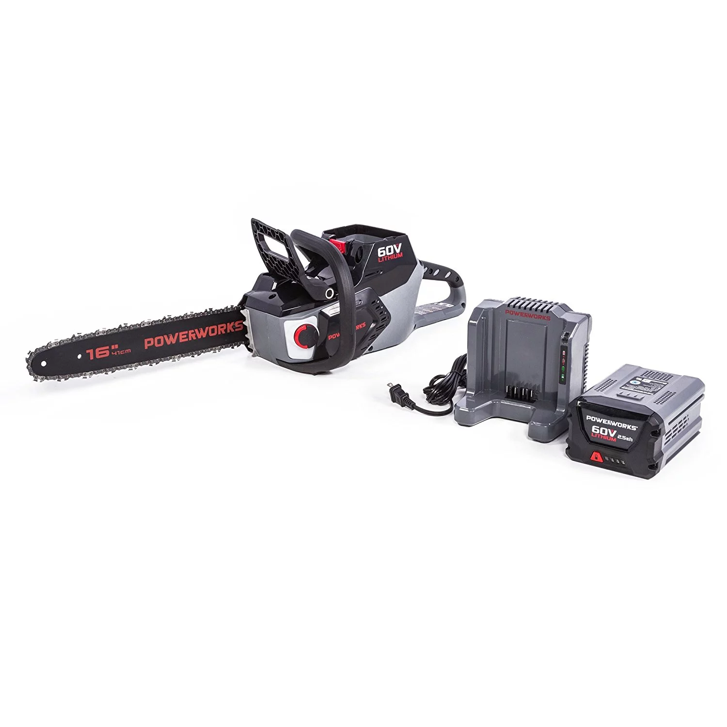 Discontinued - Powerworks 16-inch 60V Brushless Chainsaw, 2.5Ah Battery and Charger Included 2001413