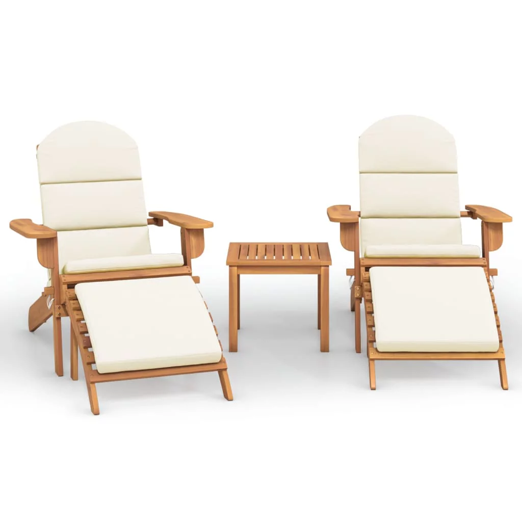 Anself 3 Piece Adirondack Patio Set Solid Wood Acacia