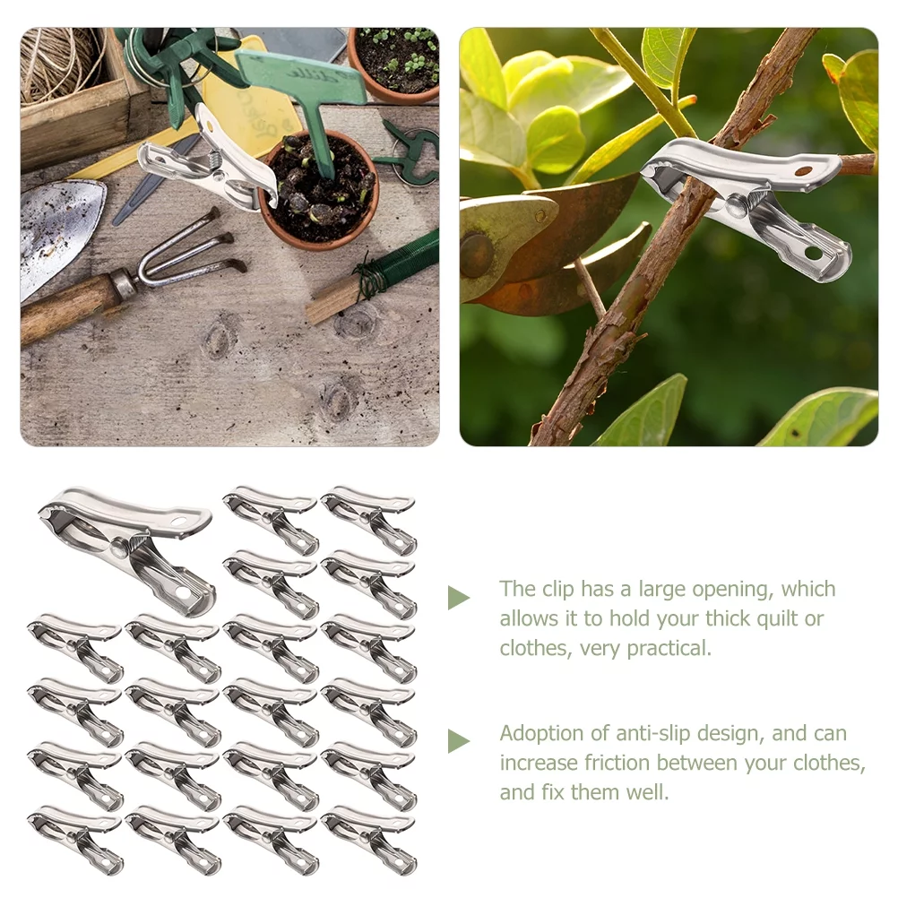 Guichaokj 30Pcs Garden Clips Greenhouse Clamps Clips Made Stainless Steel Shade Cloth Clips Clothes Clips