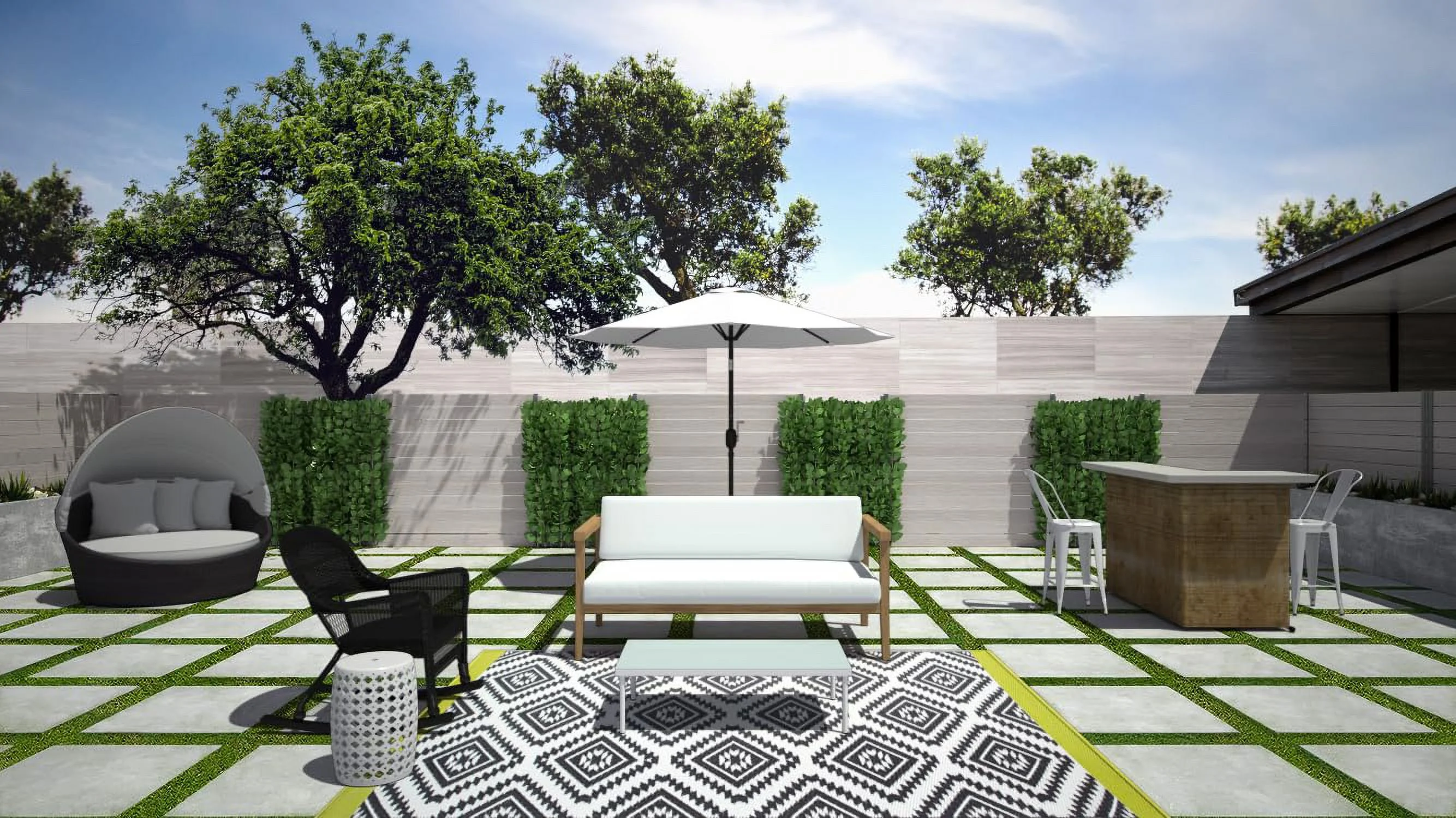 Set Of 2 Wicker Rocker Chairs Black