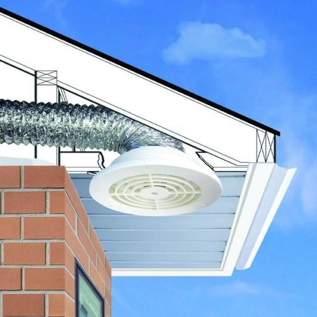 Everbilt Soffit Exhaust Flush Mount Vent Damper System