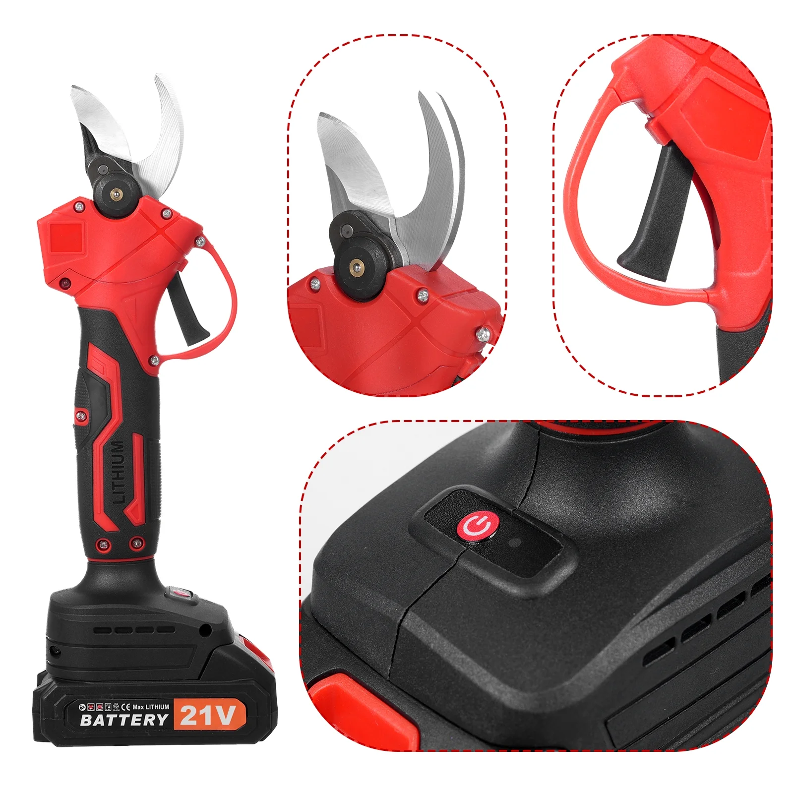 Shears,Diameter With 2pcs Shears 300w With 2pcs 1500mah*5 2pcs 1500mah*5 Batteries Pruner 30mm Diameter With Professional Branch Pruner Shears Professional Branch Buzhi Mewmewcat