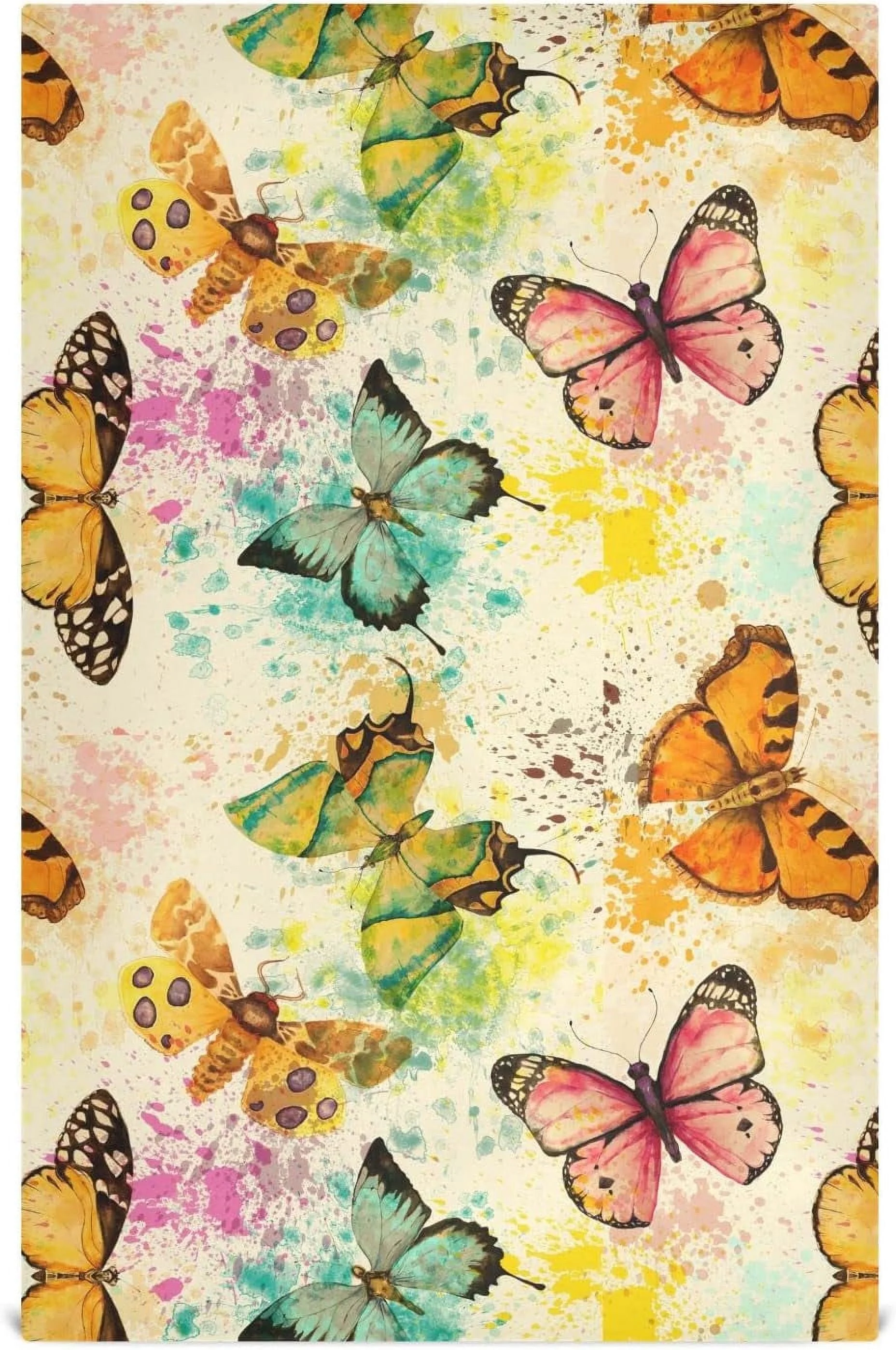 Dreamtimes Watercolor Butterfly Kitchen Towel, Dish Towels Quick Drying Tea Towels Absorbent Hand Towels for Kitchen Sink Dinner Table 28 x 18 Inches, Set of 1