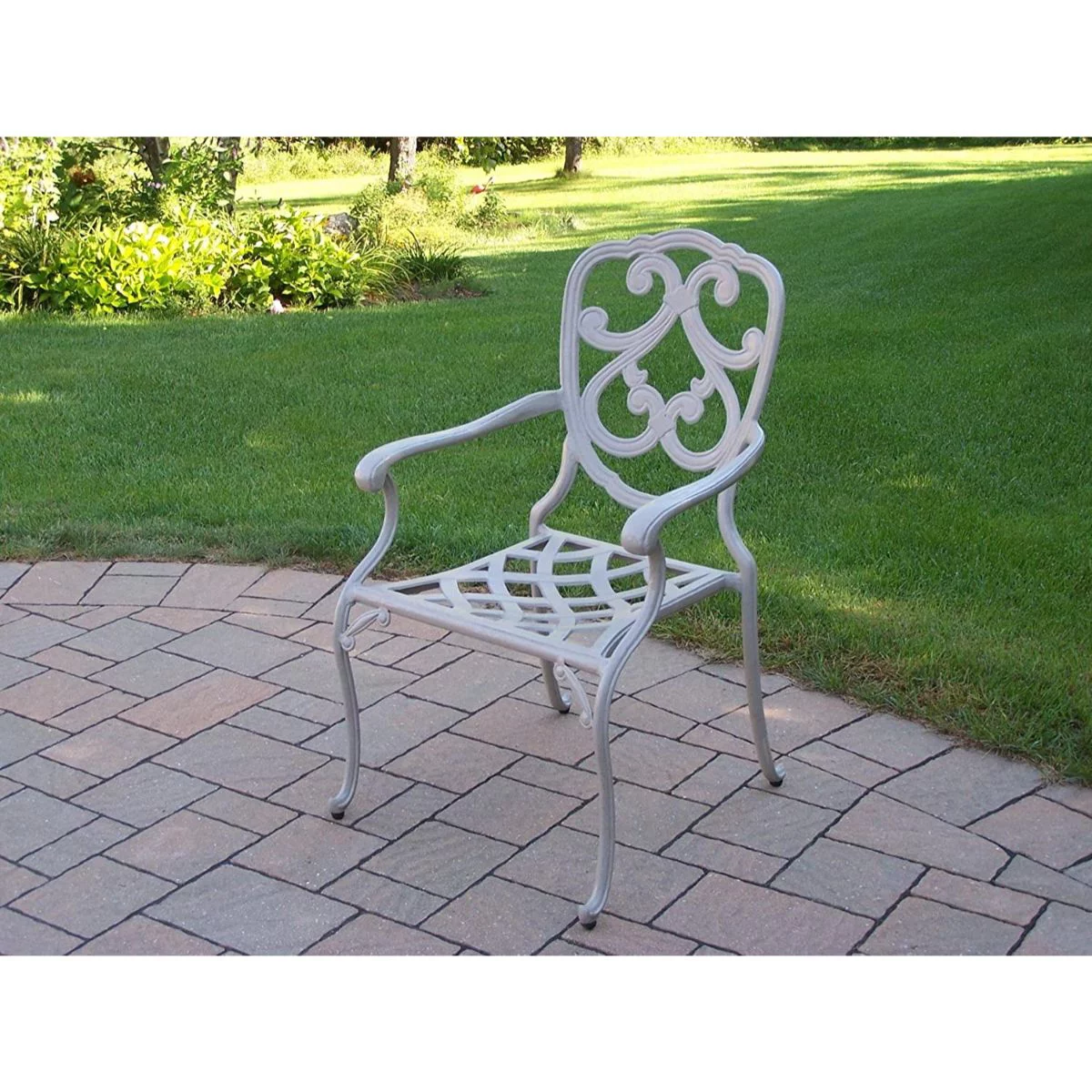 Outdoor Living and Style Pacifica Cast Aluminum Fully Welded Dining Chair - White