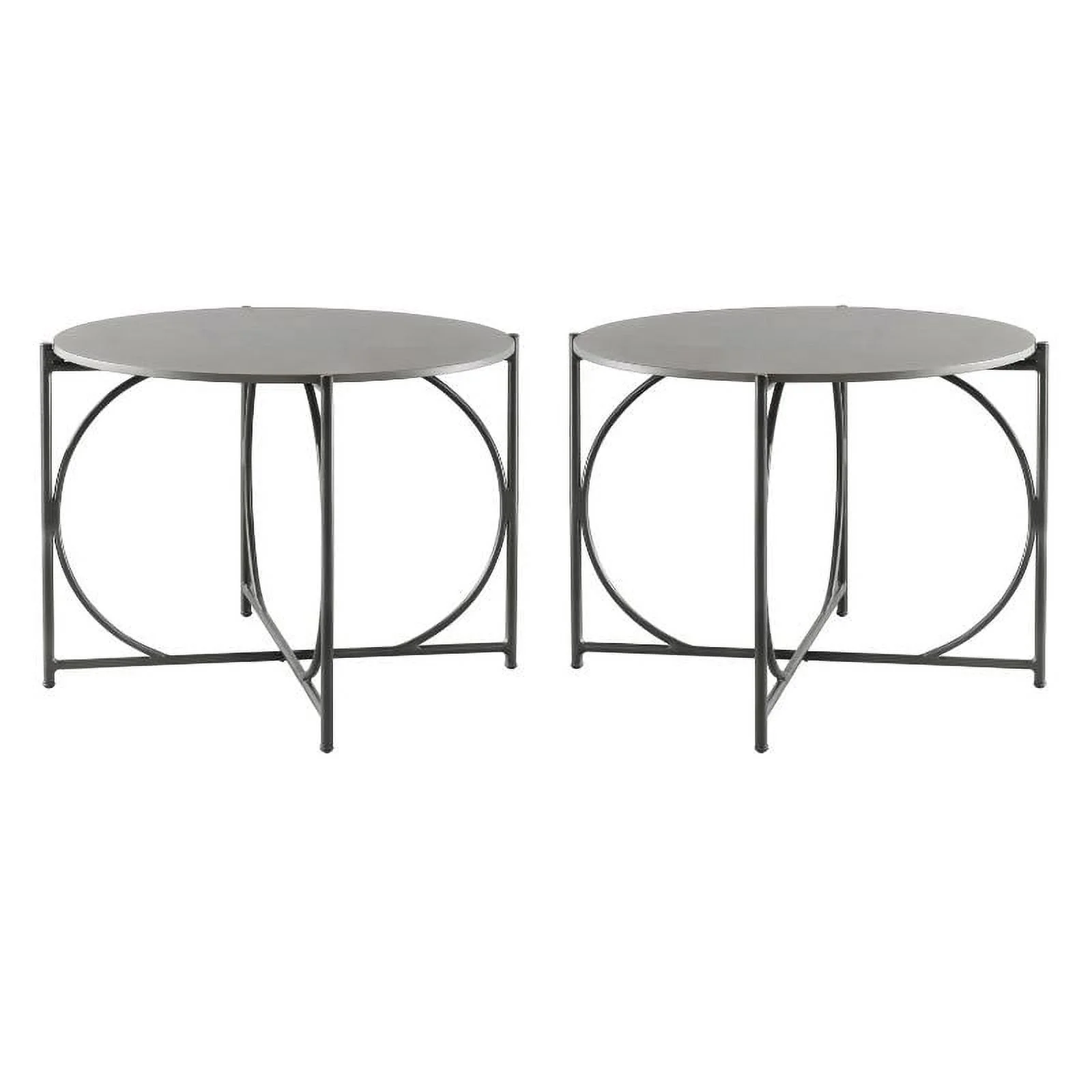 Home Square 30 Inch Height Outdoor Bistro Table in Black - Set of 2
