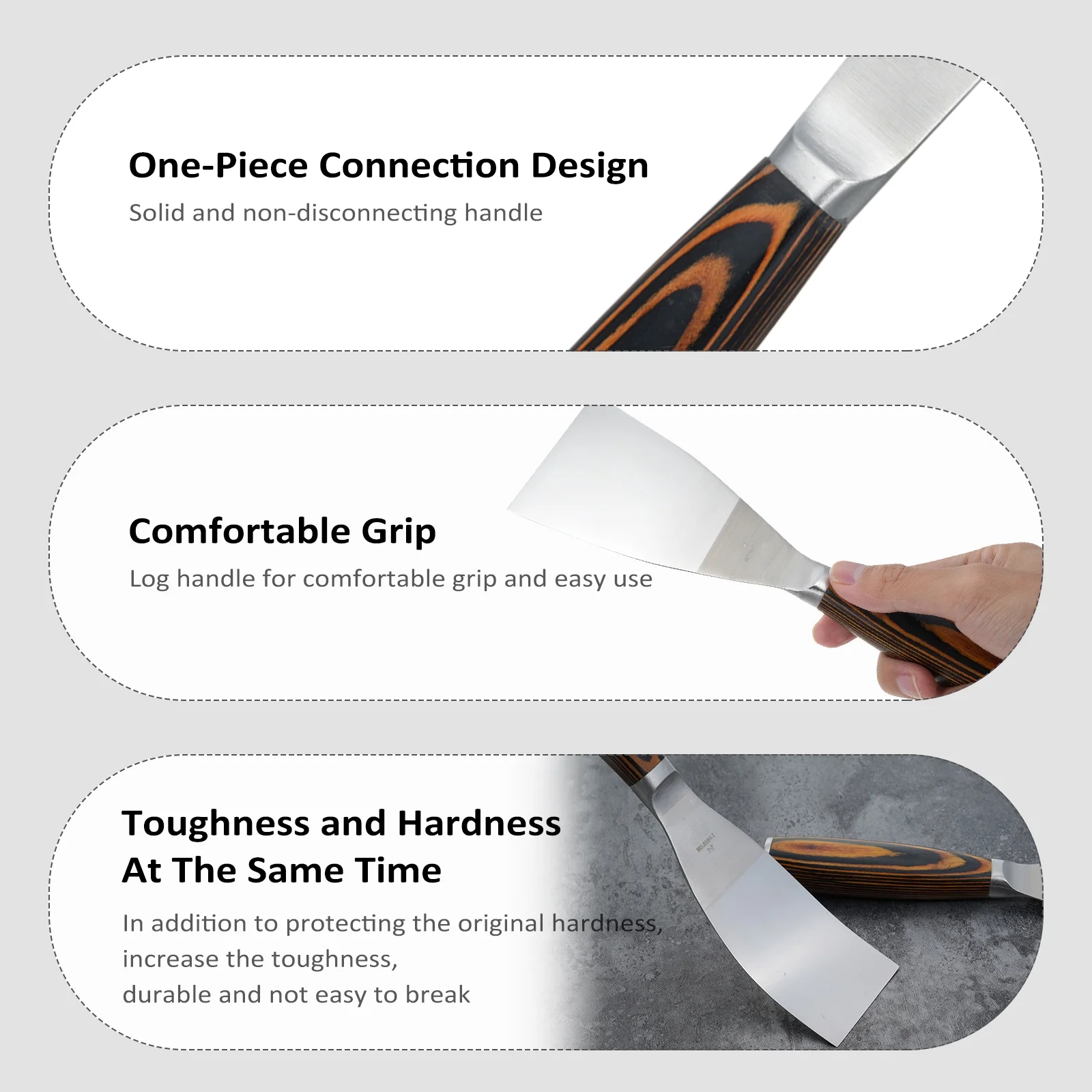 Hand tools shovel,Pcs Putty Paint Knife Drywall Set (1/2/3/4in) Paint Scraper Drywall And Drywall Drywall Putty Knife Handle With Wood Stainless Steel 4 Pcs Hand Tools Mud Scraper Set
