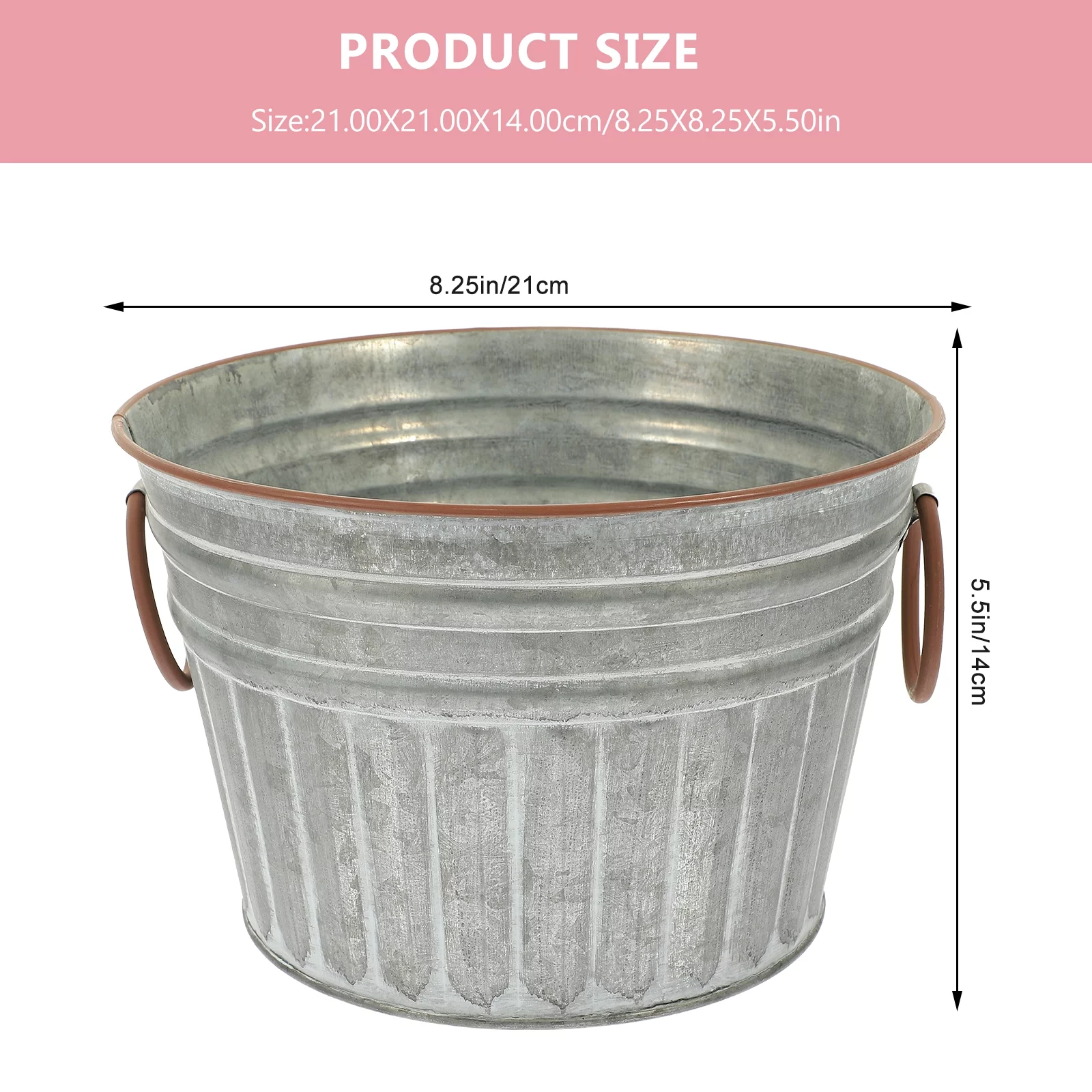 Household Iron Flower Pot Retro Balcony Flower Bucket Indoor Planter Retro Bucket