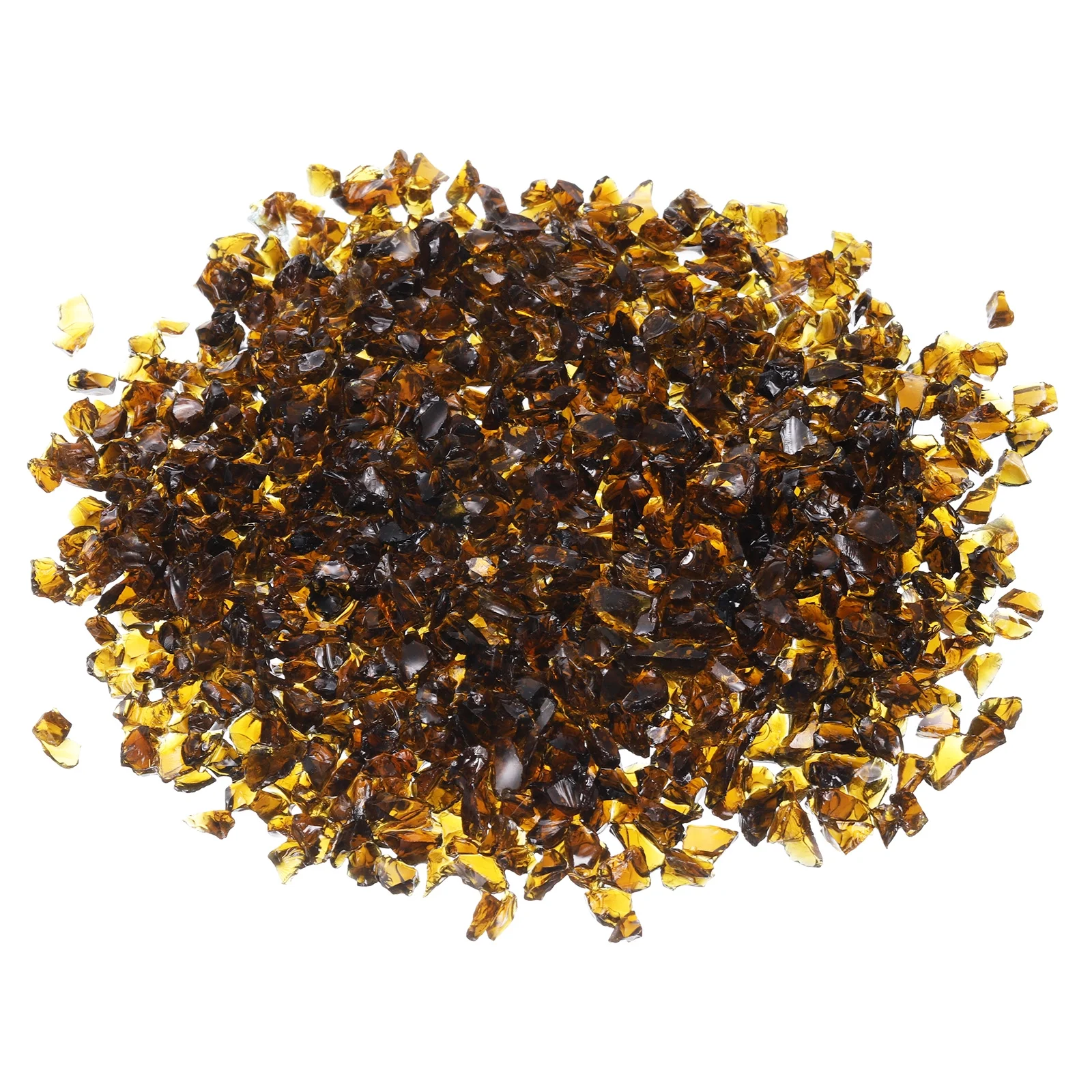 0.66 Pound Fire Glass Stone, 3-6mm Reflective Fire Pit Glass Rock for Fireplace, Brown