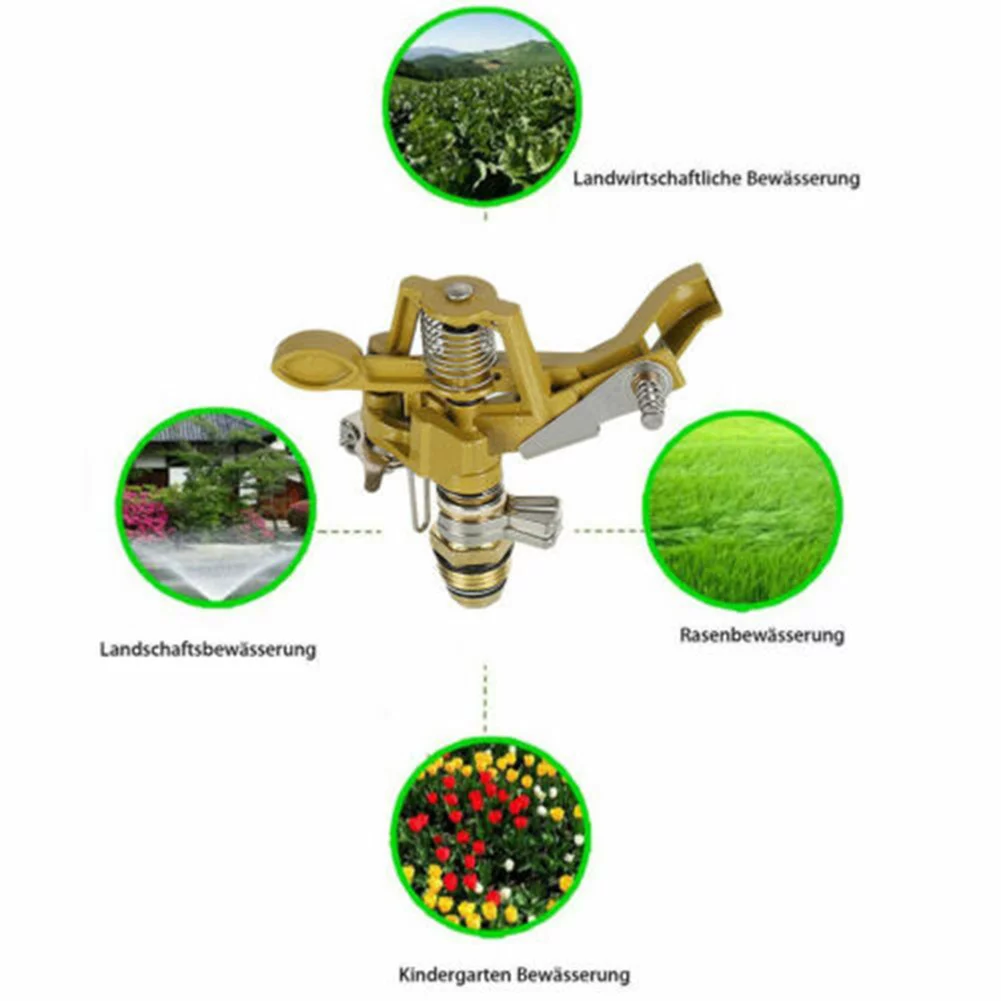 360° Rotating Irrigation Sprinkler Garden Lawn Farm Watering Water Sprayer