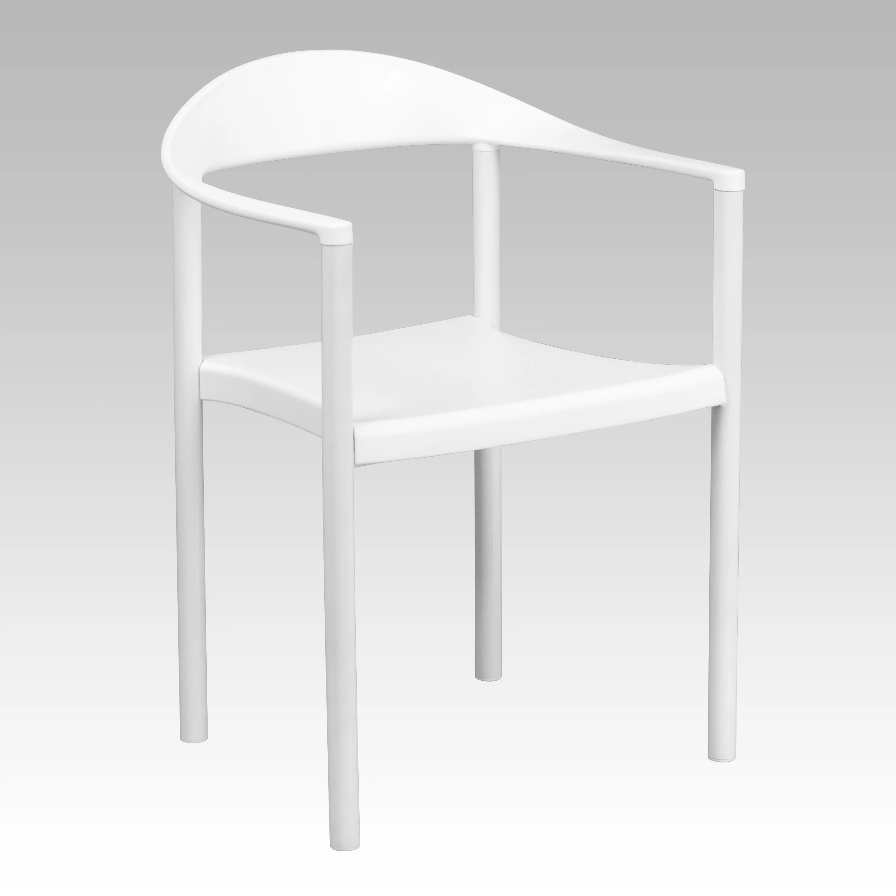 Flash Furniture HERCULES Series 1000 lb. Capacity White Plastic Cafe Stack Chair