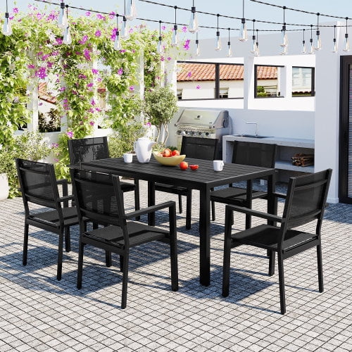 Buumin U-Style High-quality Steel Outdoor Table and Chair Set, Suitable for Patio, Balcony, Backyard.