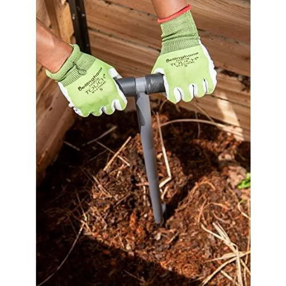 Compost Aerator Tool - Durable Steel With Rubber Handle For Easy Turning & Mixing Outdoor Compost Bin