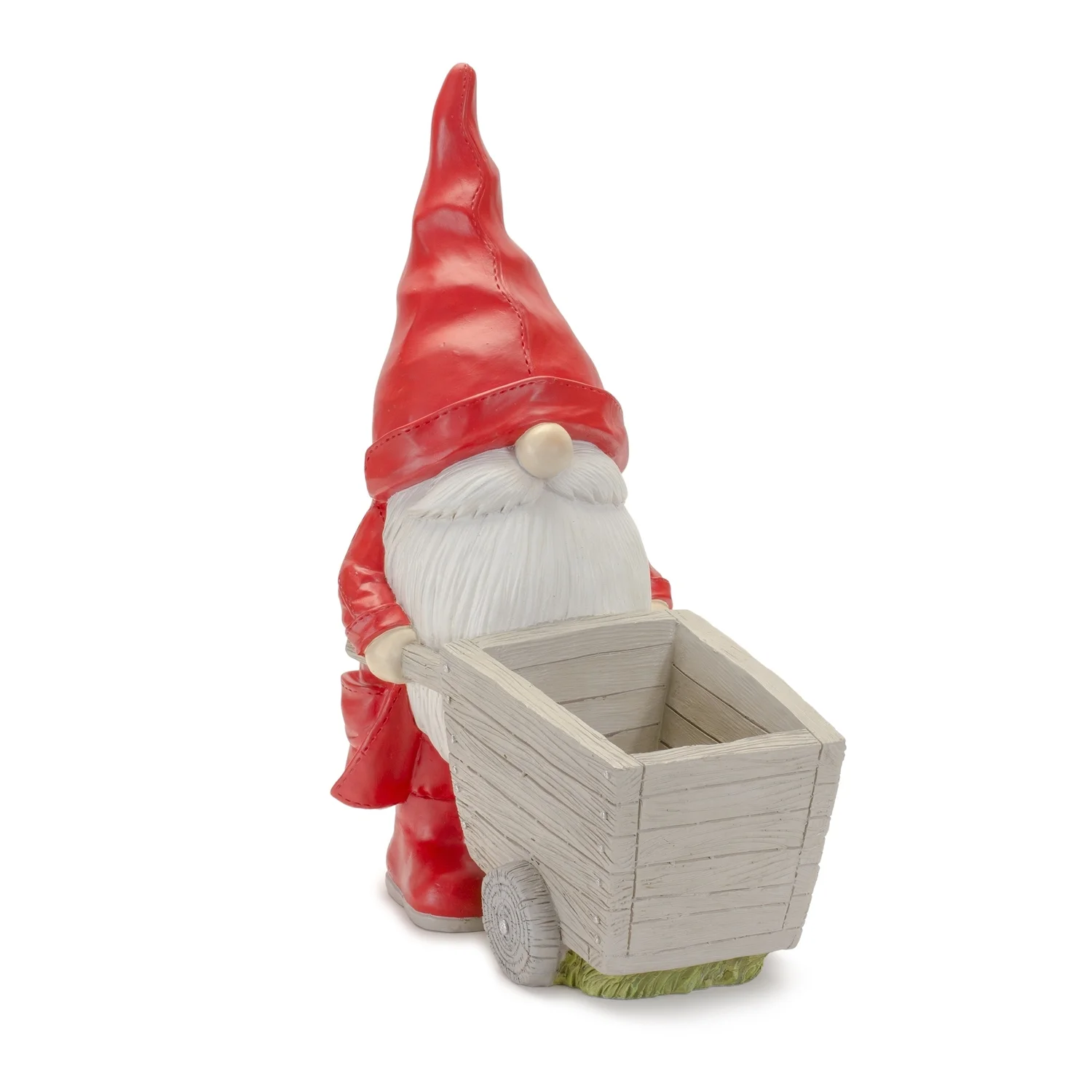 Melrose International Raincoat Garden Gnome Statue with Wheelbarrow Planter 24.75