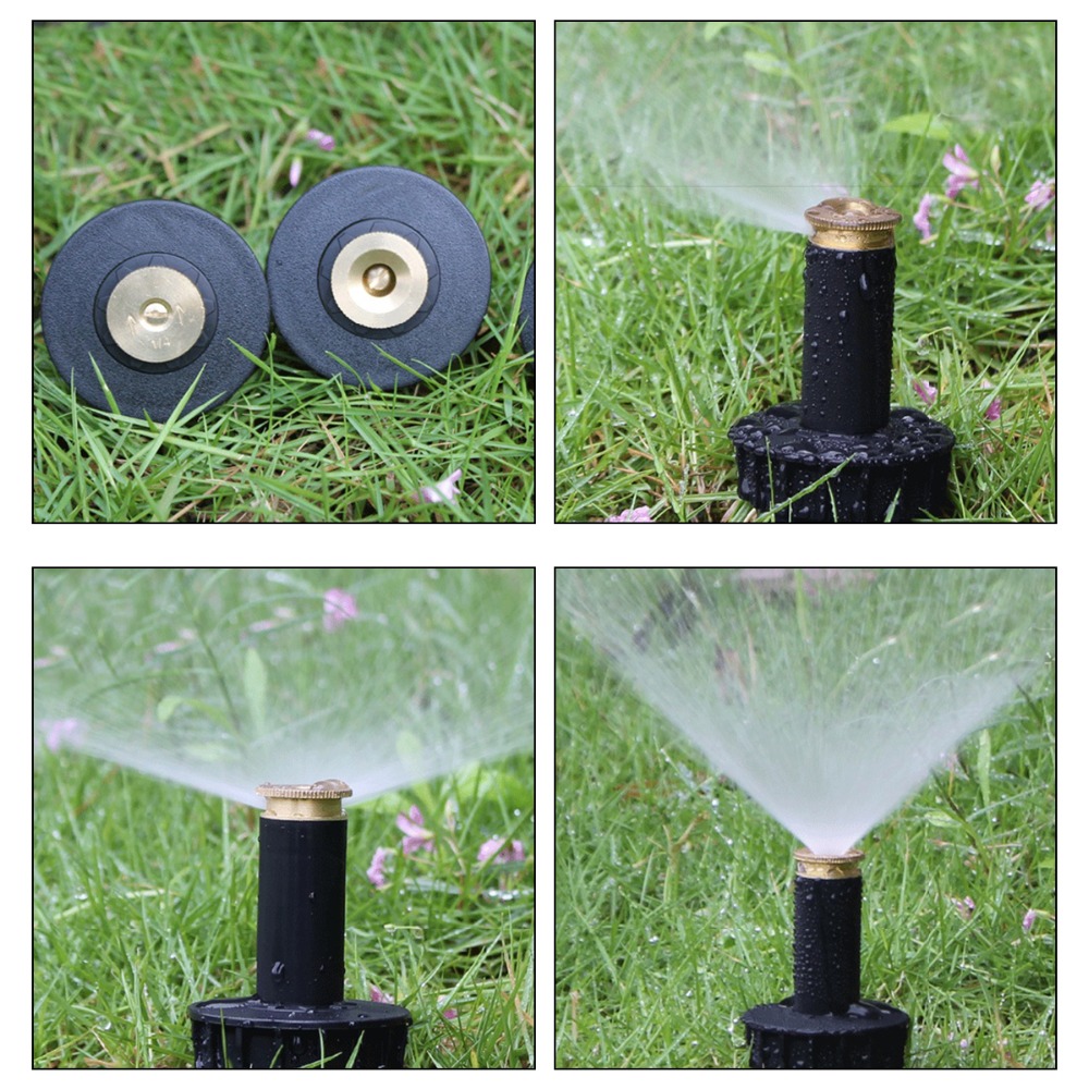 90- Degree 4Pcs/lot Garden Lawn Sprinkler  Automatic Retractable Spray Irrigation System Copper Nozzle #GW00107