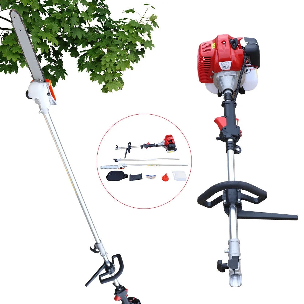 Miumaeov 42.7CC 2Stroke Pole Saw Pruner Pruning Saw Gas Powered Tree Trimmer Chainsaw 12