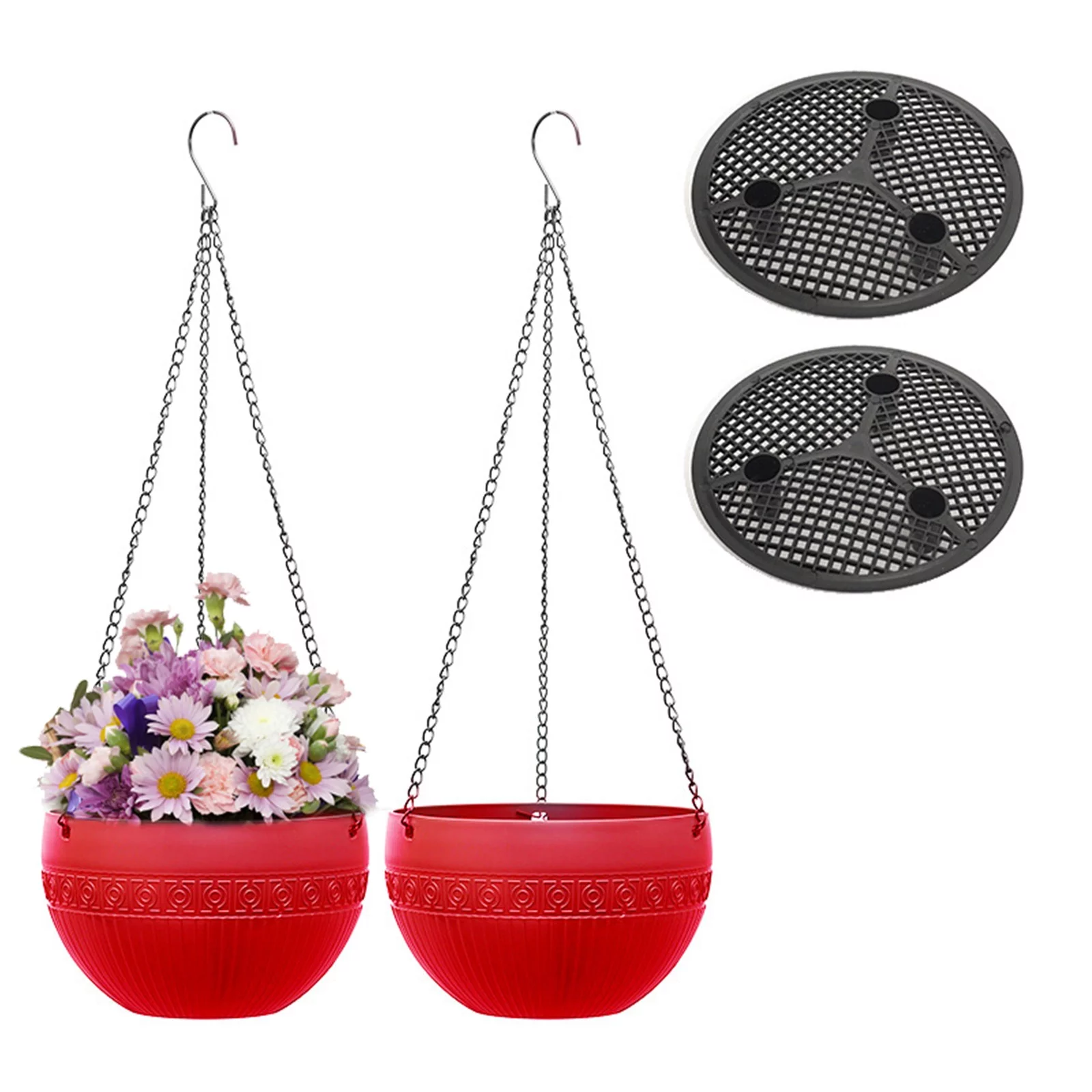 Hanging Plant Basket Outdoors Hanging Flower Pots with Drainage