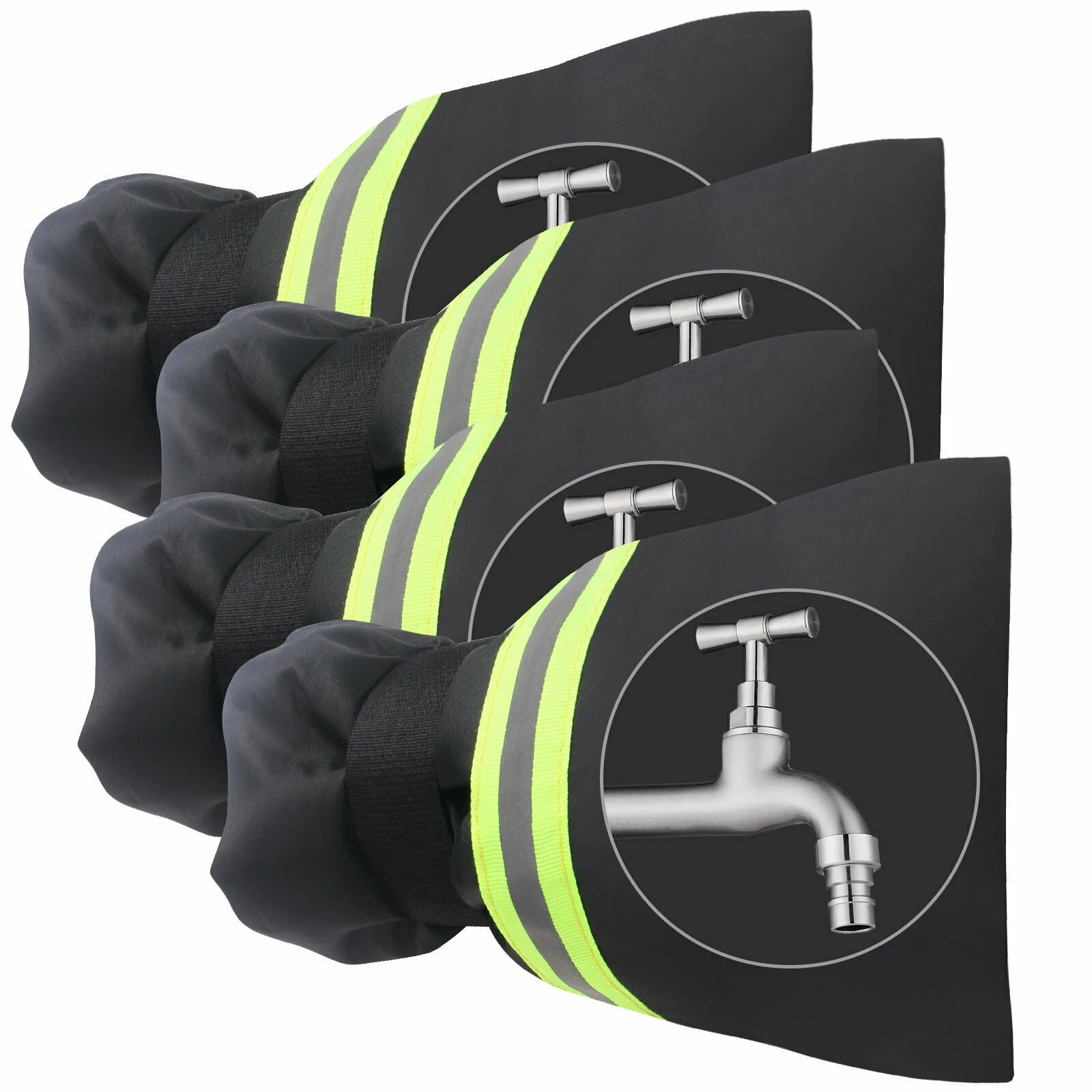 4 Pack Outdoor Faucet Covers for Winter Freeze Protection Garden Sprinklers Cover Reusable Water Spigot Cover for Winter