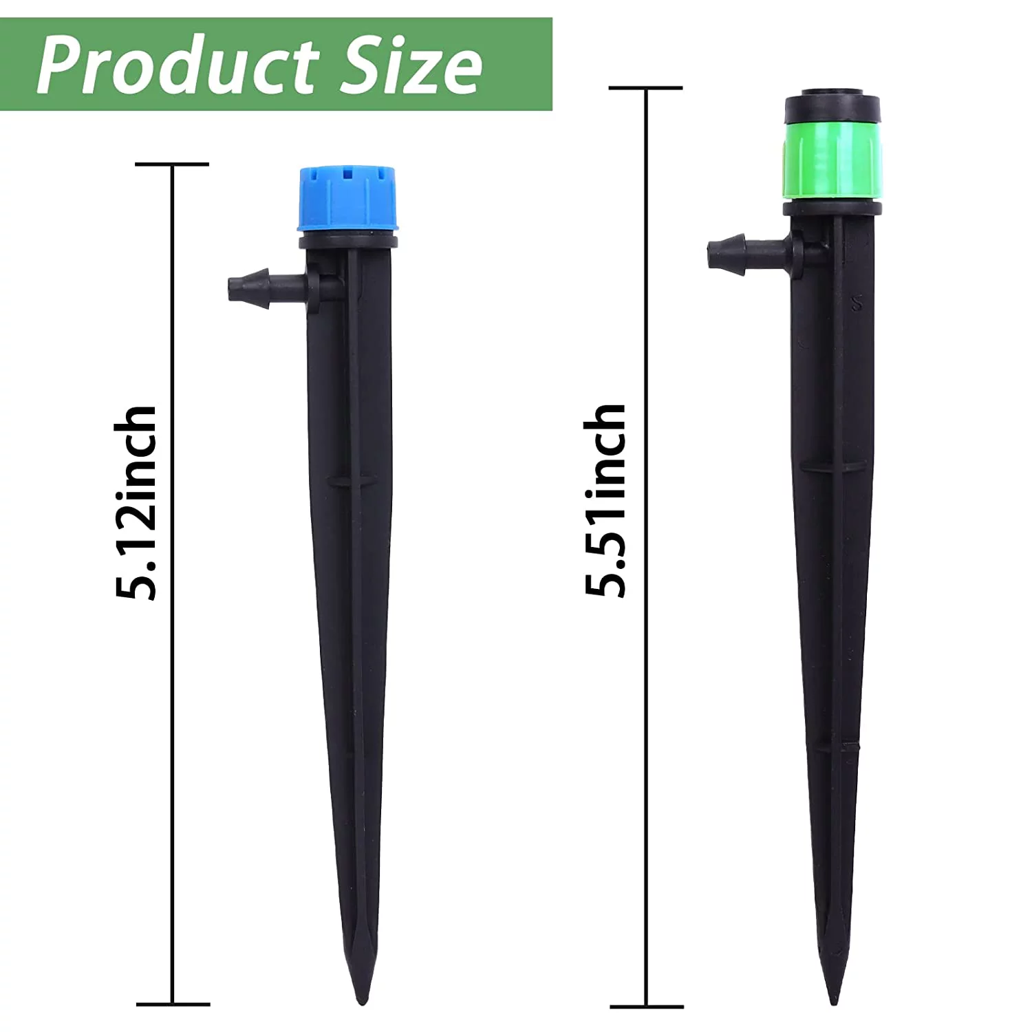 50pcs 5.5 Inches Drip Irrigation Emitters Spray Heads Micro Spray Adjustable 360 Degree Water Flow Drippers Watering System for Vegetable Garden Patio Lawn