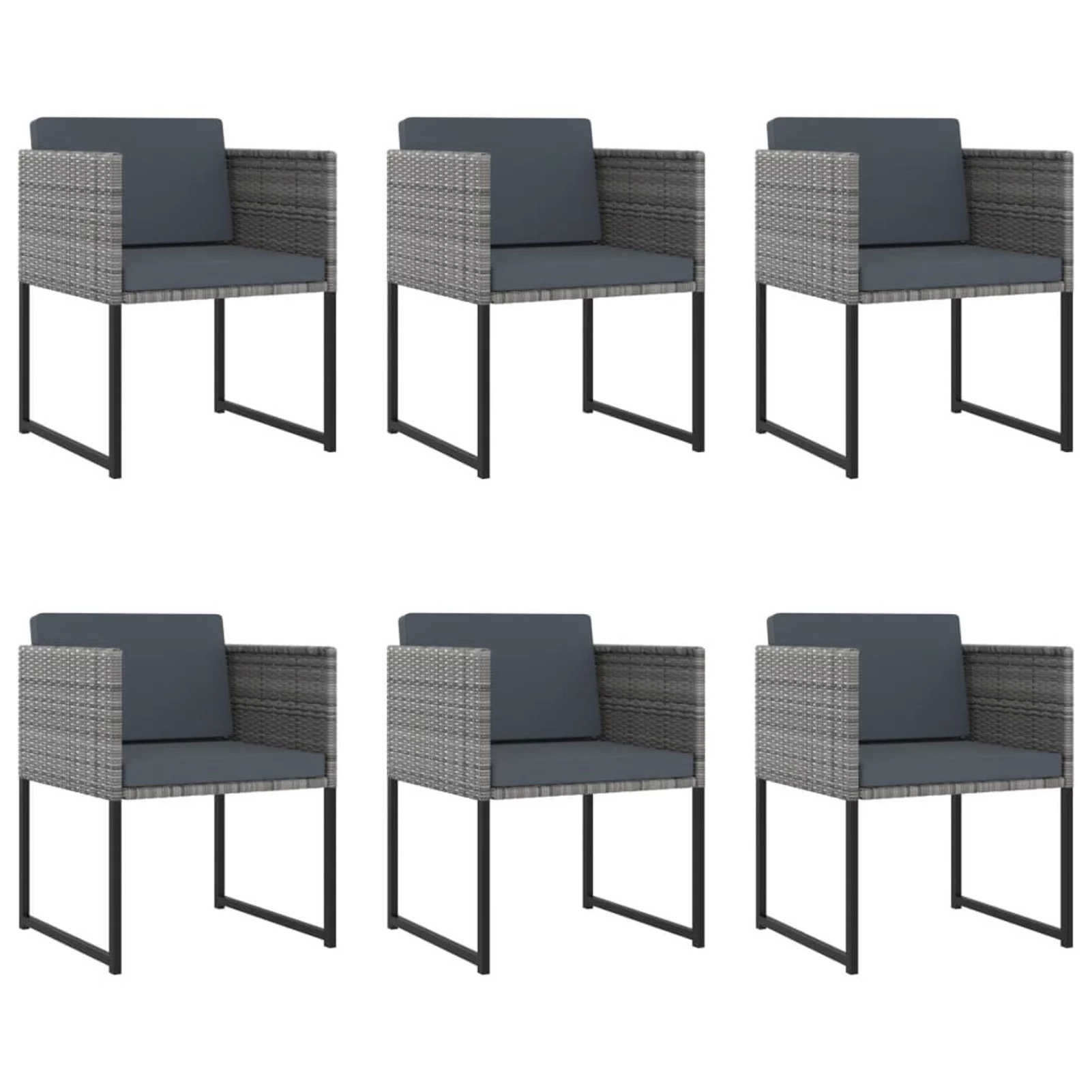 OWSOO 11 Piece Patio Dining Set with Cushions Poly Rattan Gray
