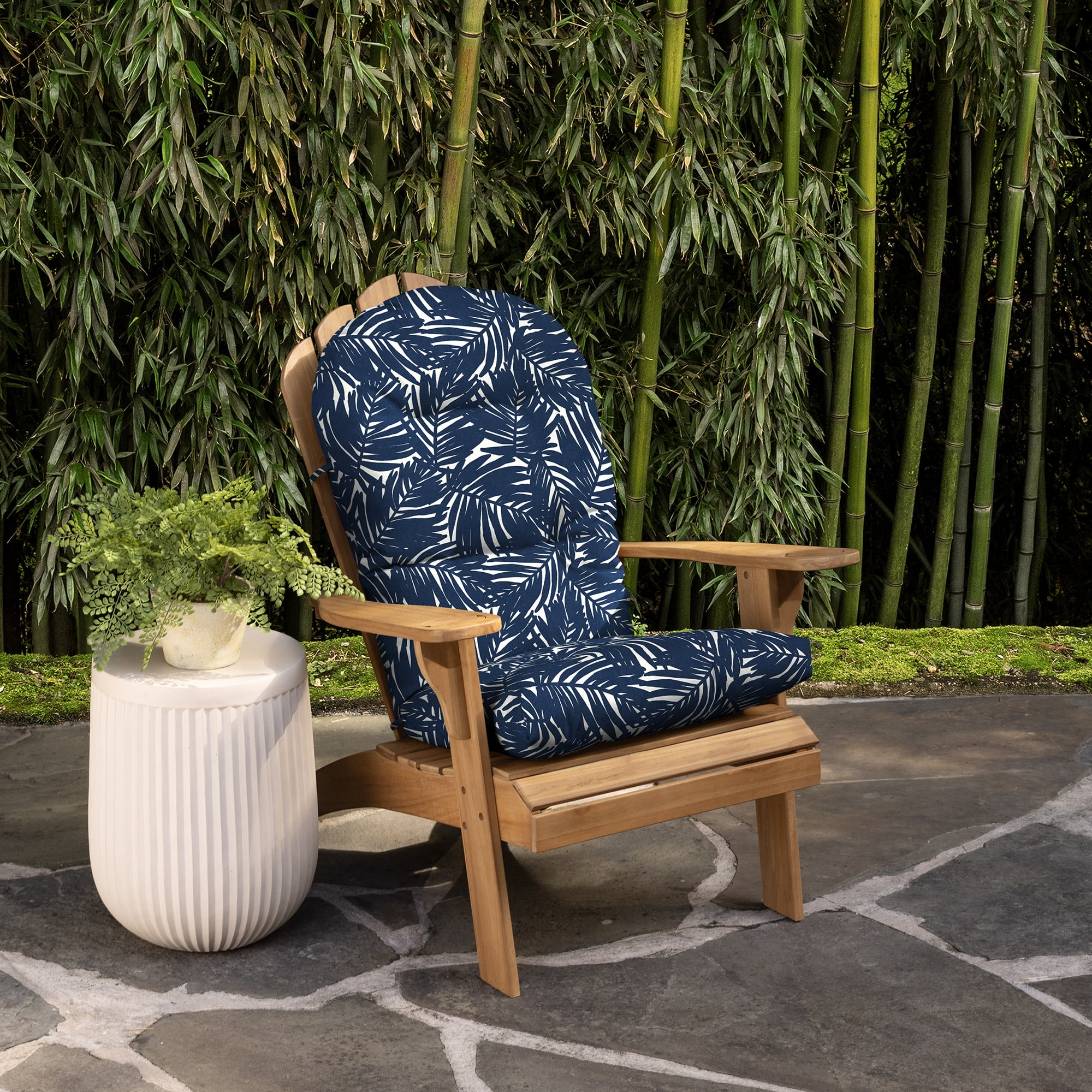Arden Selections earthFIBER Outdoor Adirondack Cushion, 21.5 x 48, Water repellent, Fade Resistant, Cushion for Adirondacks or Rocking Chairs 21.5 x 48, Navy Blue King Palm