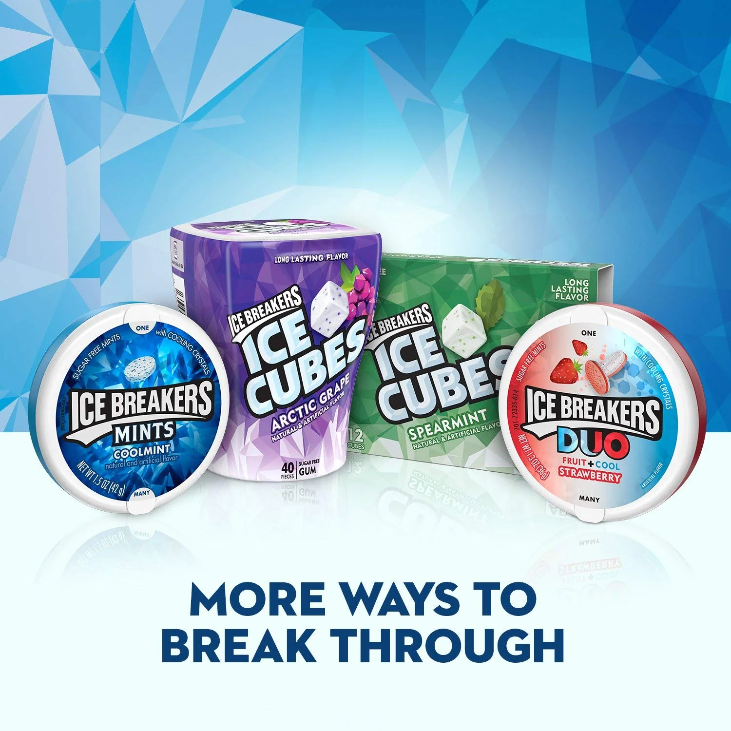 Ice Breakers, Ice Cubes Wintergreen Gum, 3.24 Oz (Pack of 4)