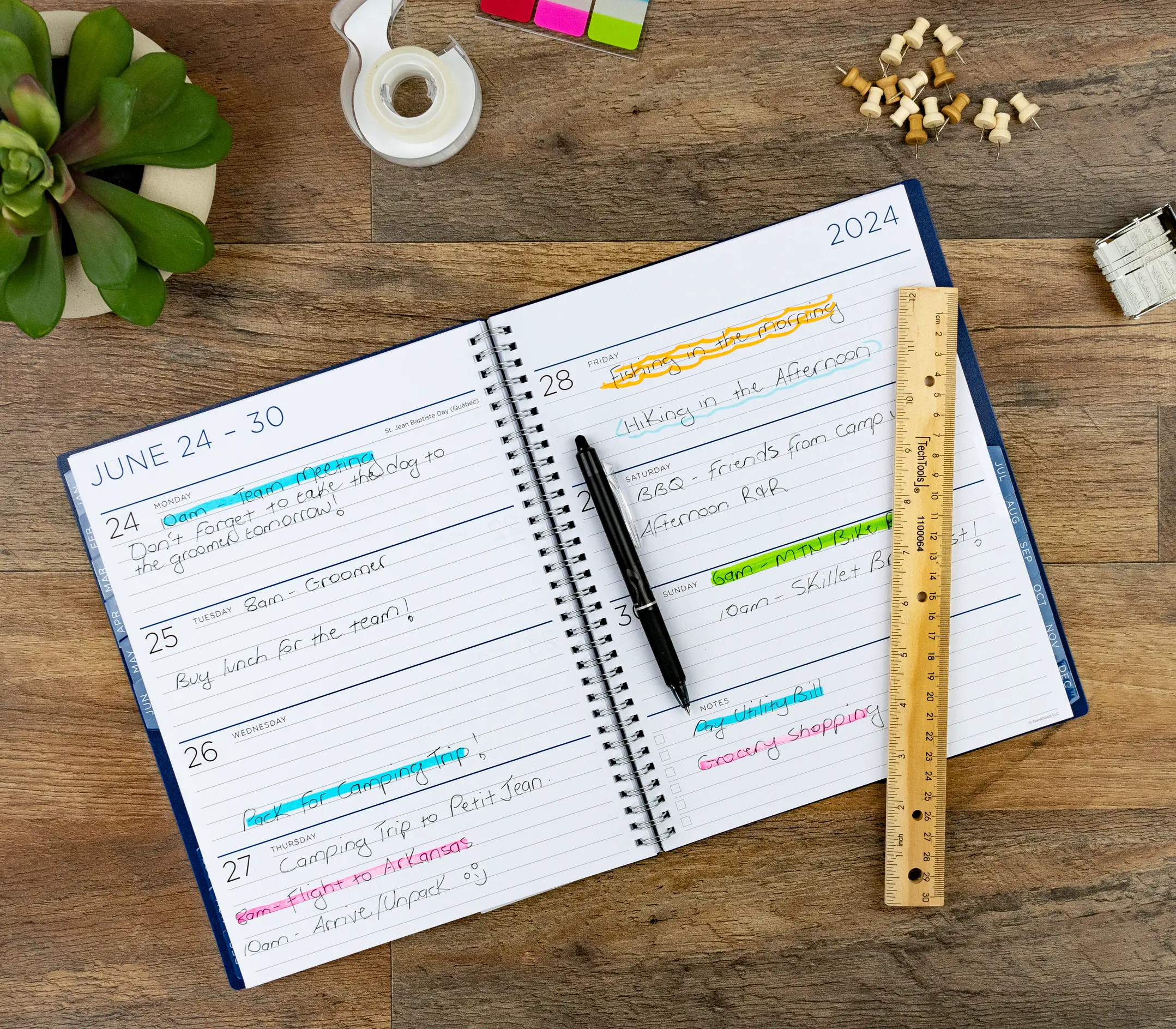 See it Bigger April 2024 - June 2025 Monthly Weekly Dated Planner (9.25”x 11.25”)