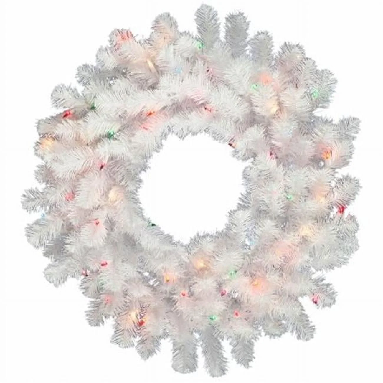 Vickerman  24in. Crystal White Spruce Wreath - Frosted Warm White - 160 Tips