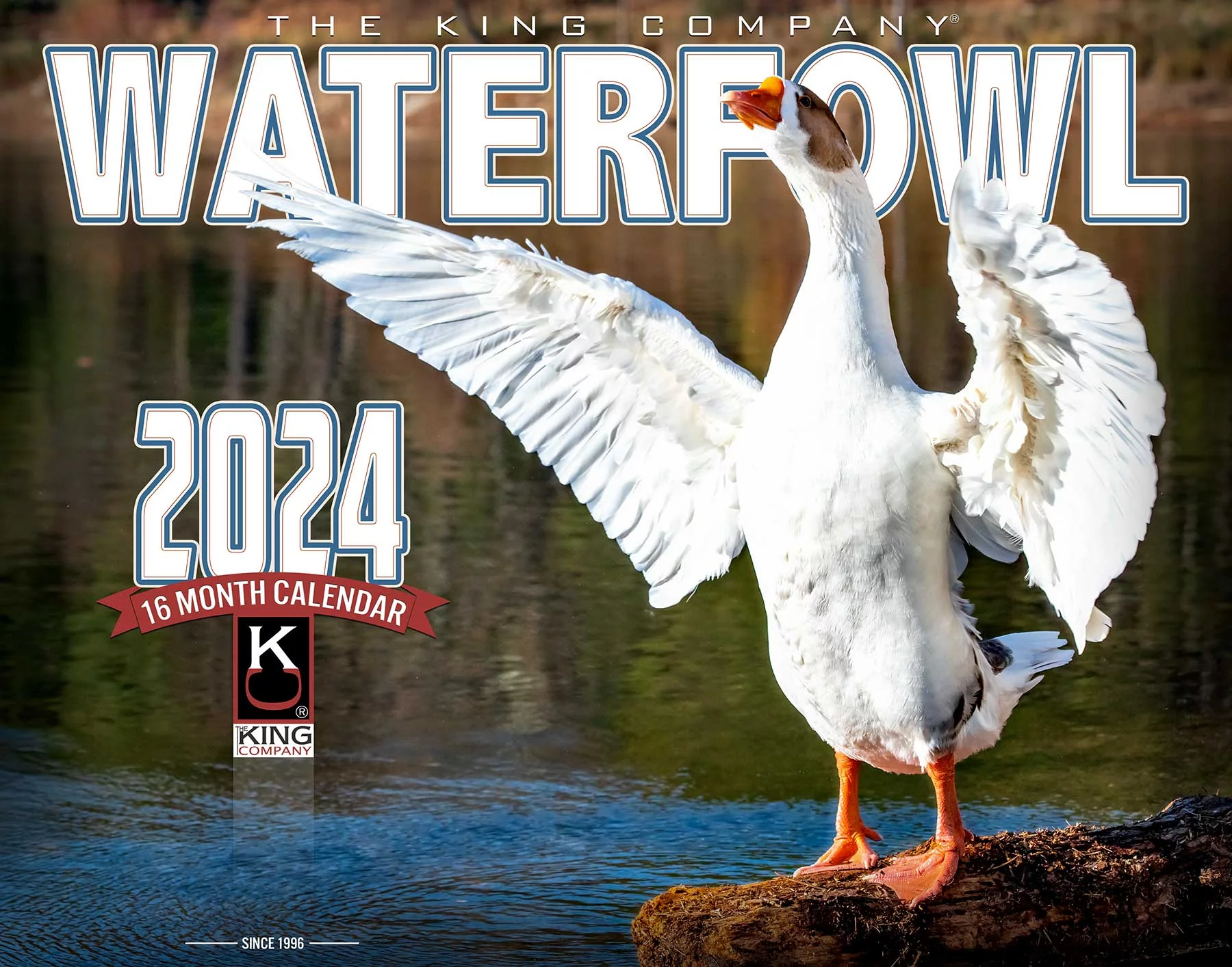 2024 Waterfowl Wall Calendar 16-Month X-Large Size 14x22, Duck Geese Calendar by The KING Company-Monster Calendars